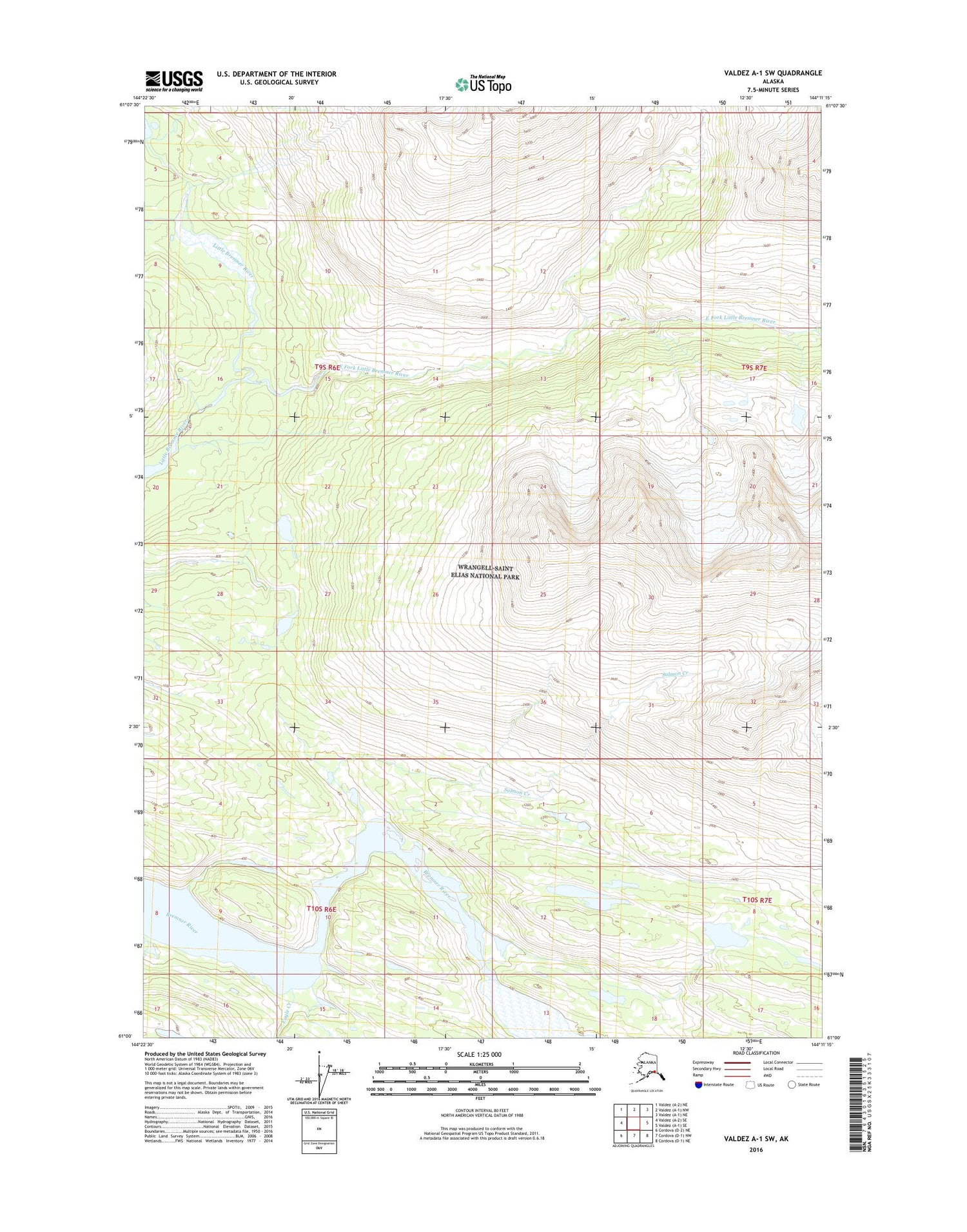 Valdez A-1 SW Alaska US Topo Map Image