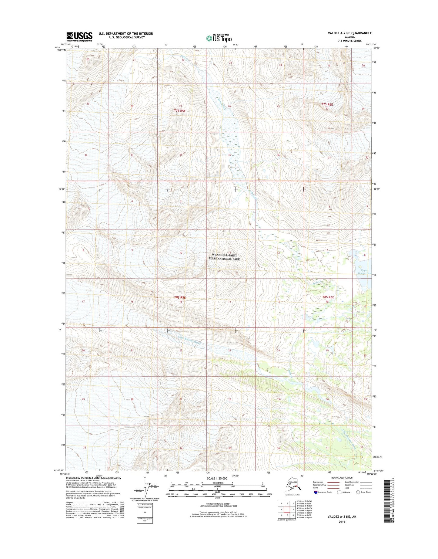 Valdez A-2 NE Alaska US Topo Map Image