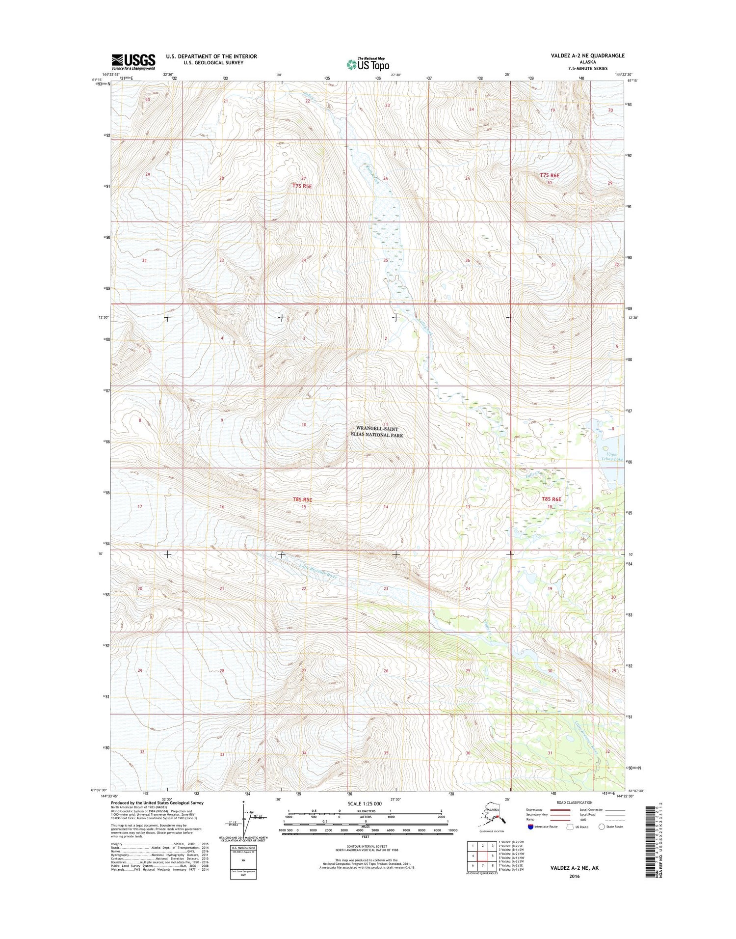 Valdez A-2 NE Alaska US Topo Map Image