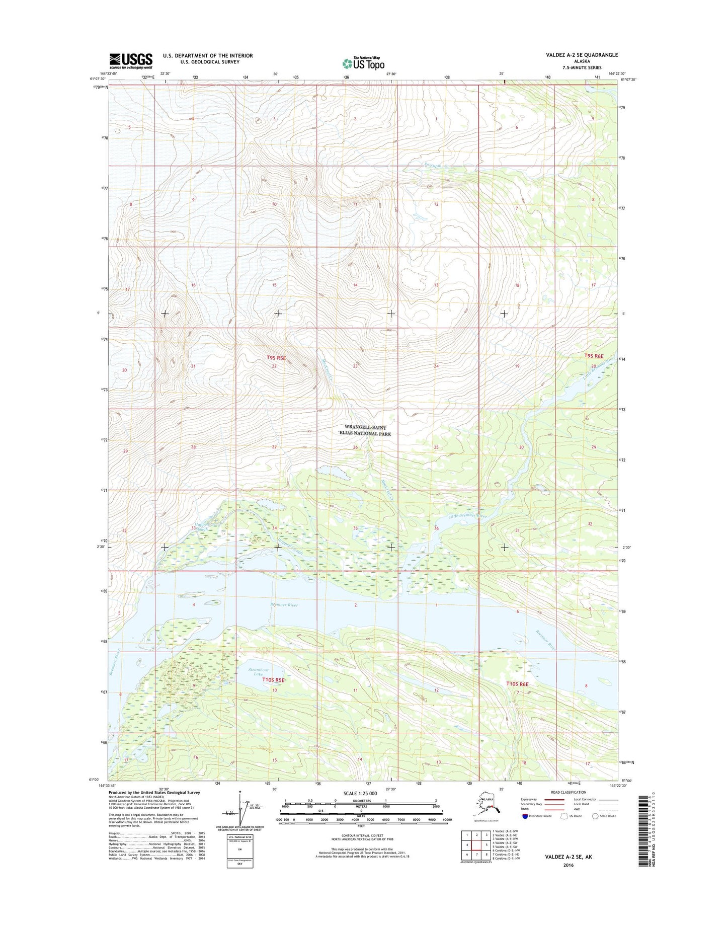 Valdez A-2 SE Alaska US Topo Map Image
