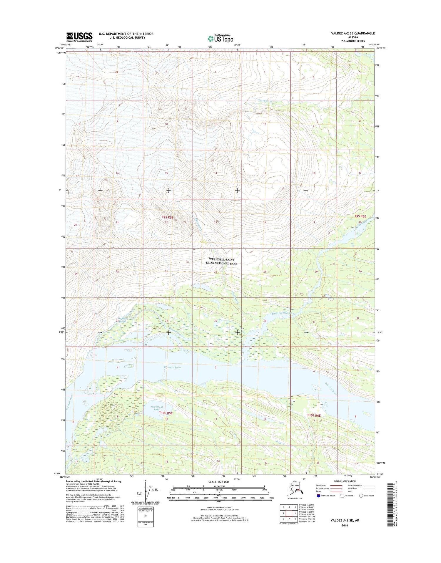 Valdez A-2 SE Alaska US Topo Map Image