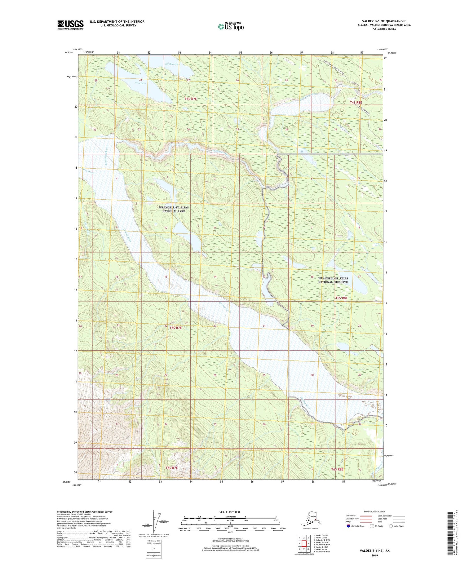 Valdez B-1 NE Alaska US Topo Map Image