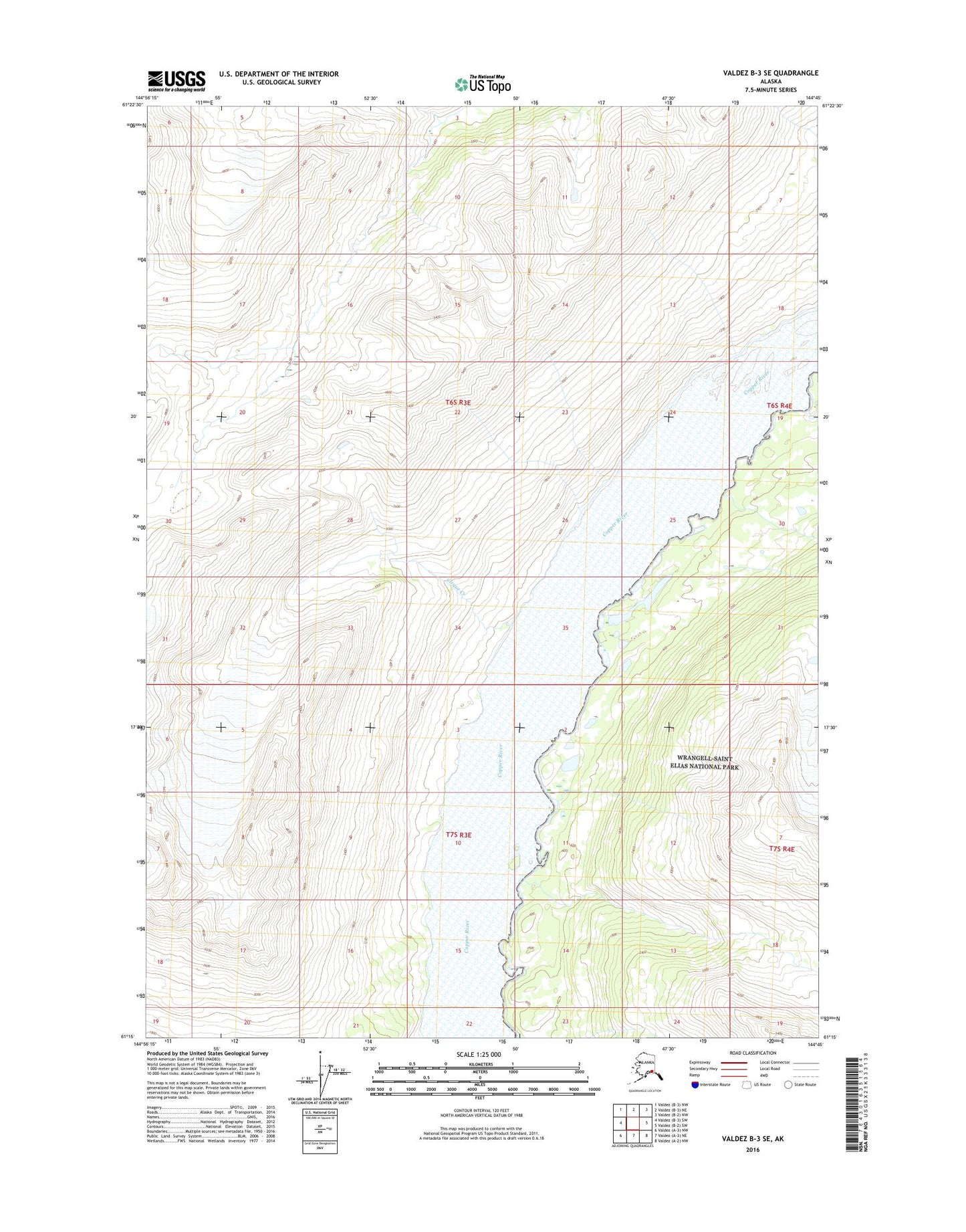 Valdez B-3 SE Alaska US Topo Map Image