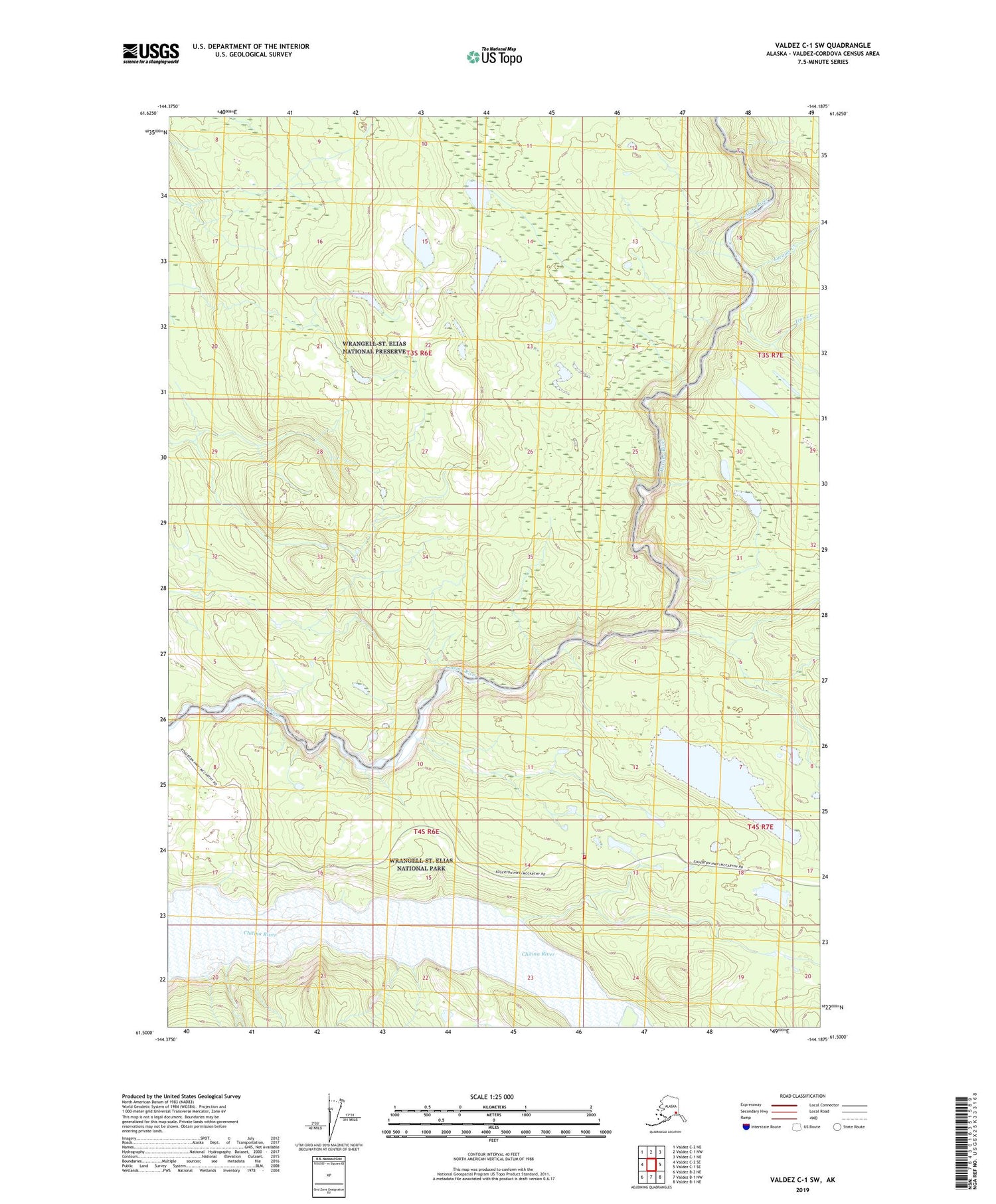 Valdez C-1 SW Alaska US Topo Map Image
