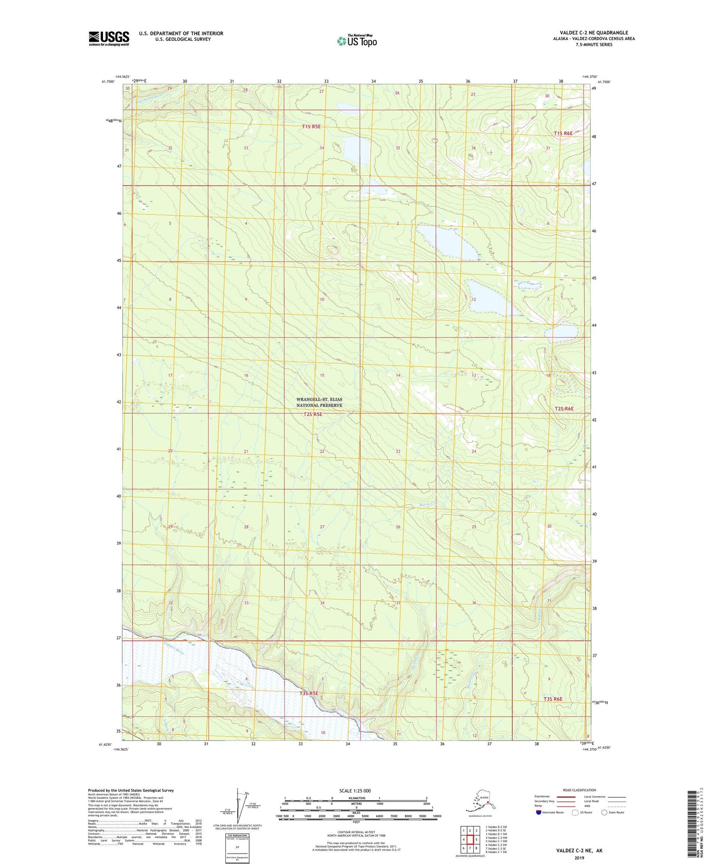 Valdez C-2 NE Alaska US Topo Map Image