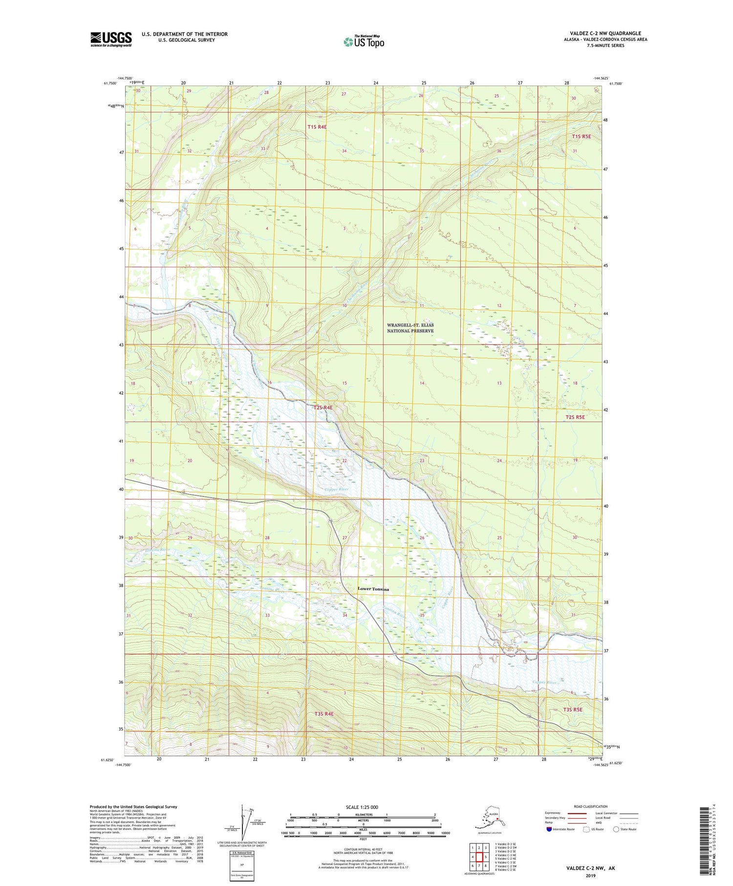 Valdez C-2 NW Alaska US Topo Map Image