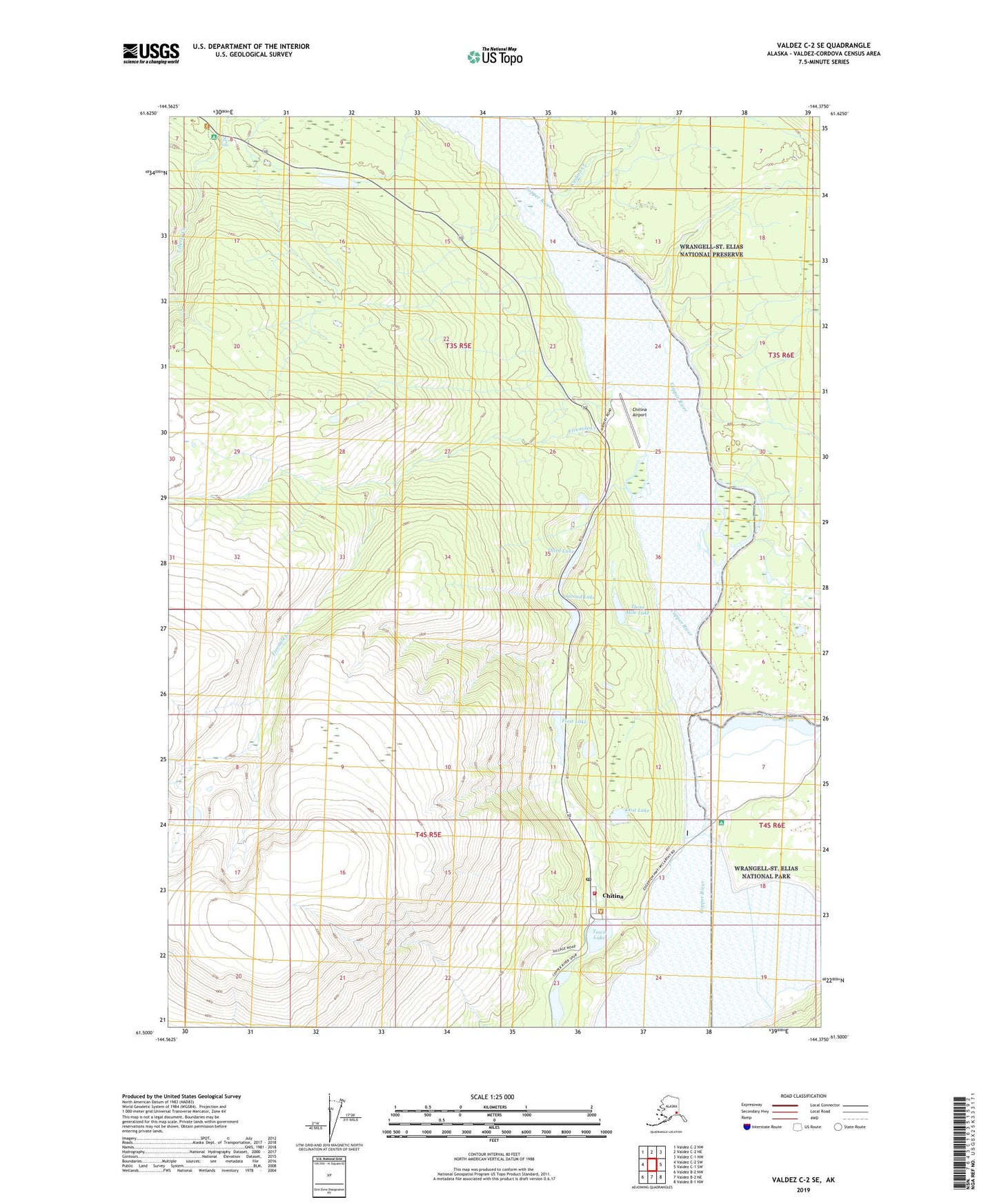 Valdez C-2 SE Alaska US Topo Map Image