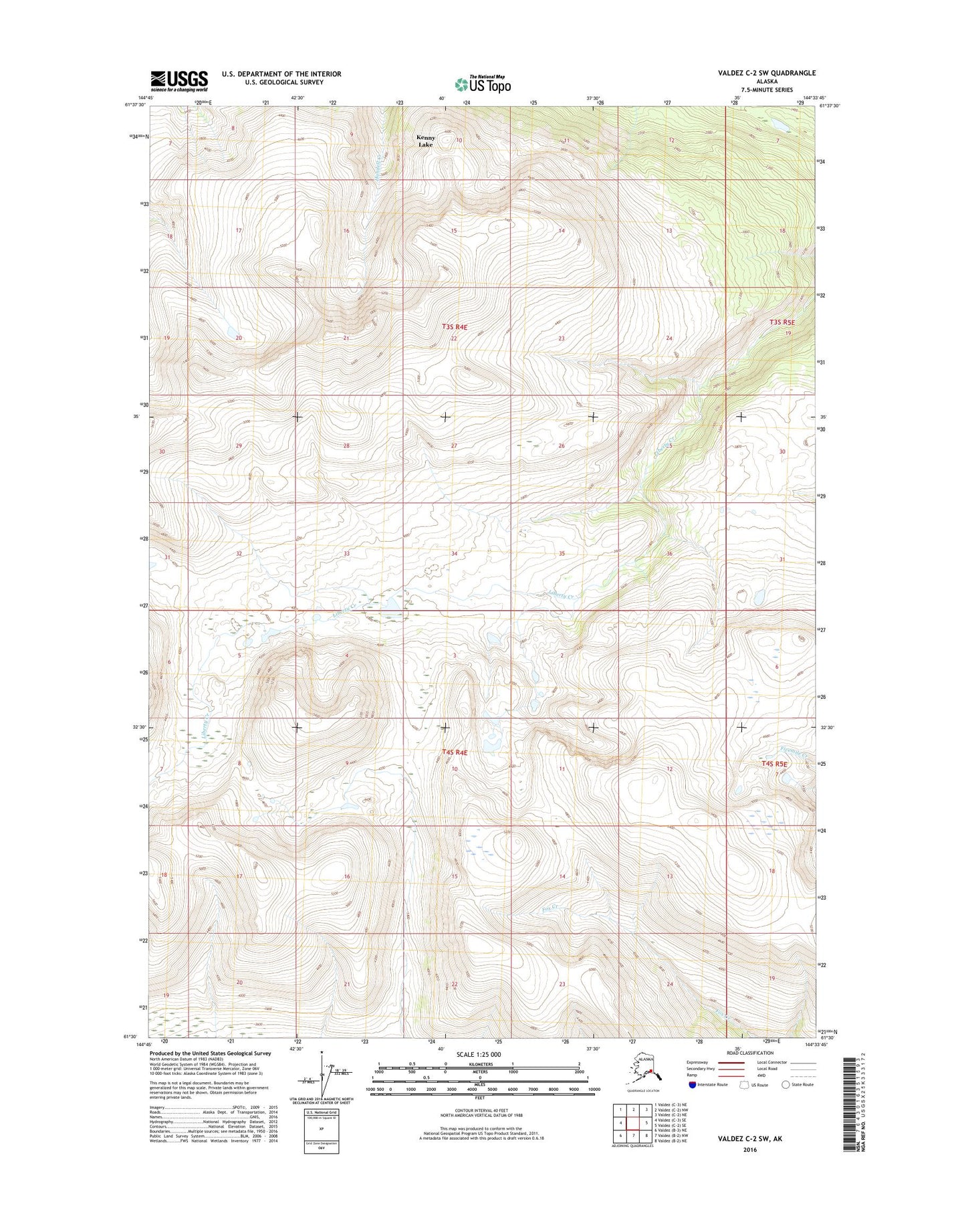 Valdez C-2 SW Alaska US Topo Map Image