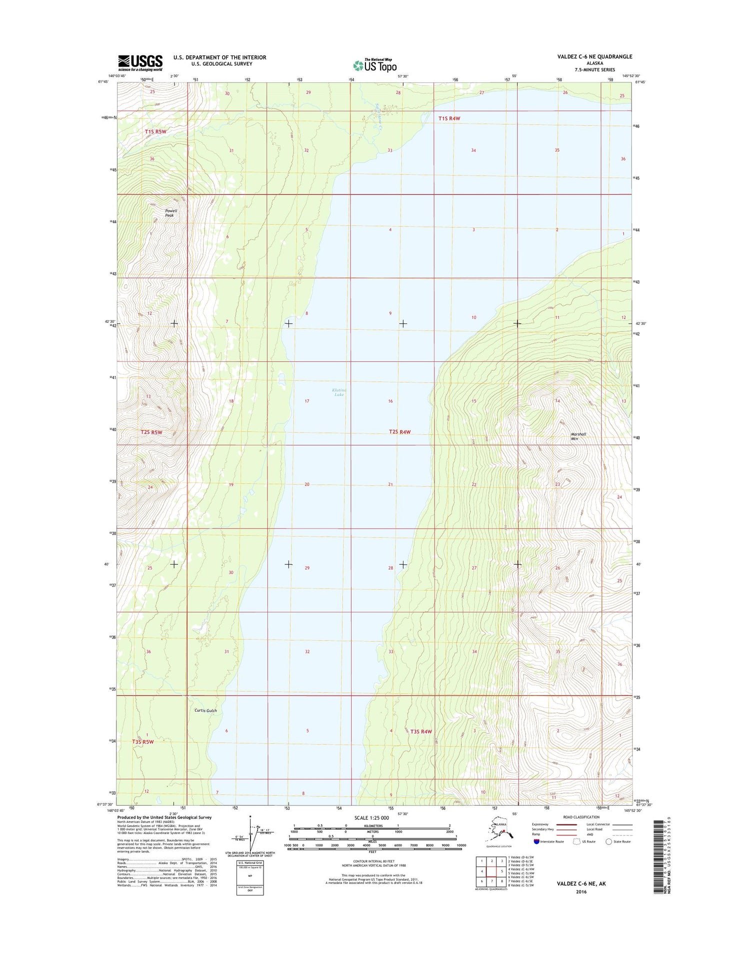 Valdez C-6 NE Alaska US Topo Map Image