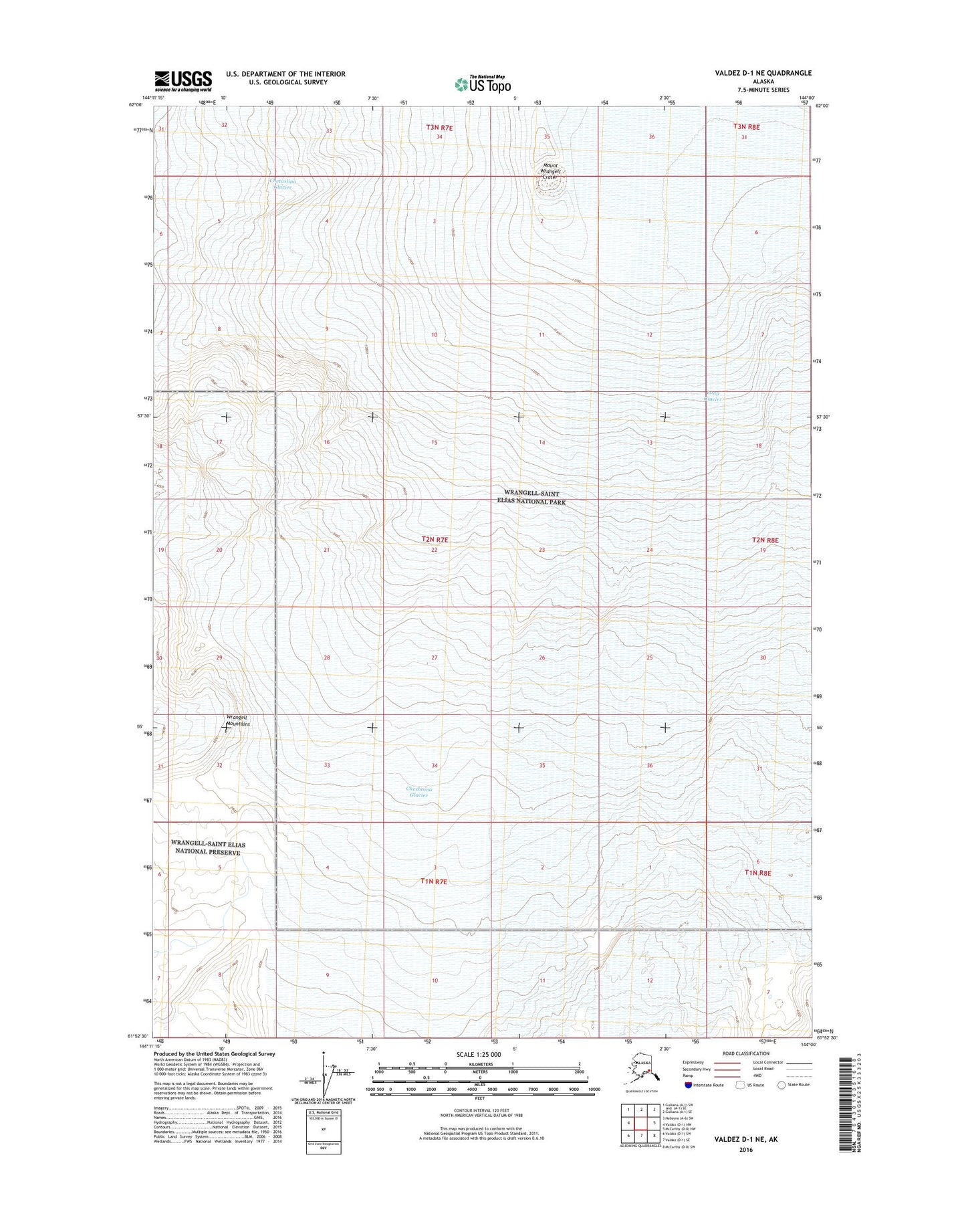 Valdez D-1 NE Alaska US Topo Map Image