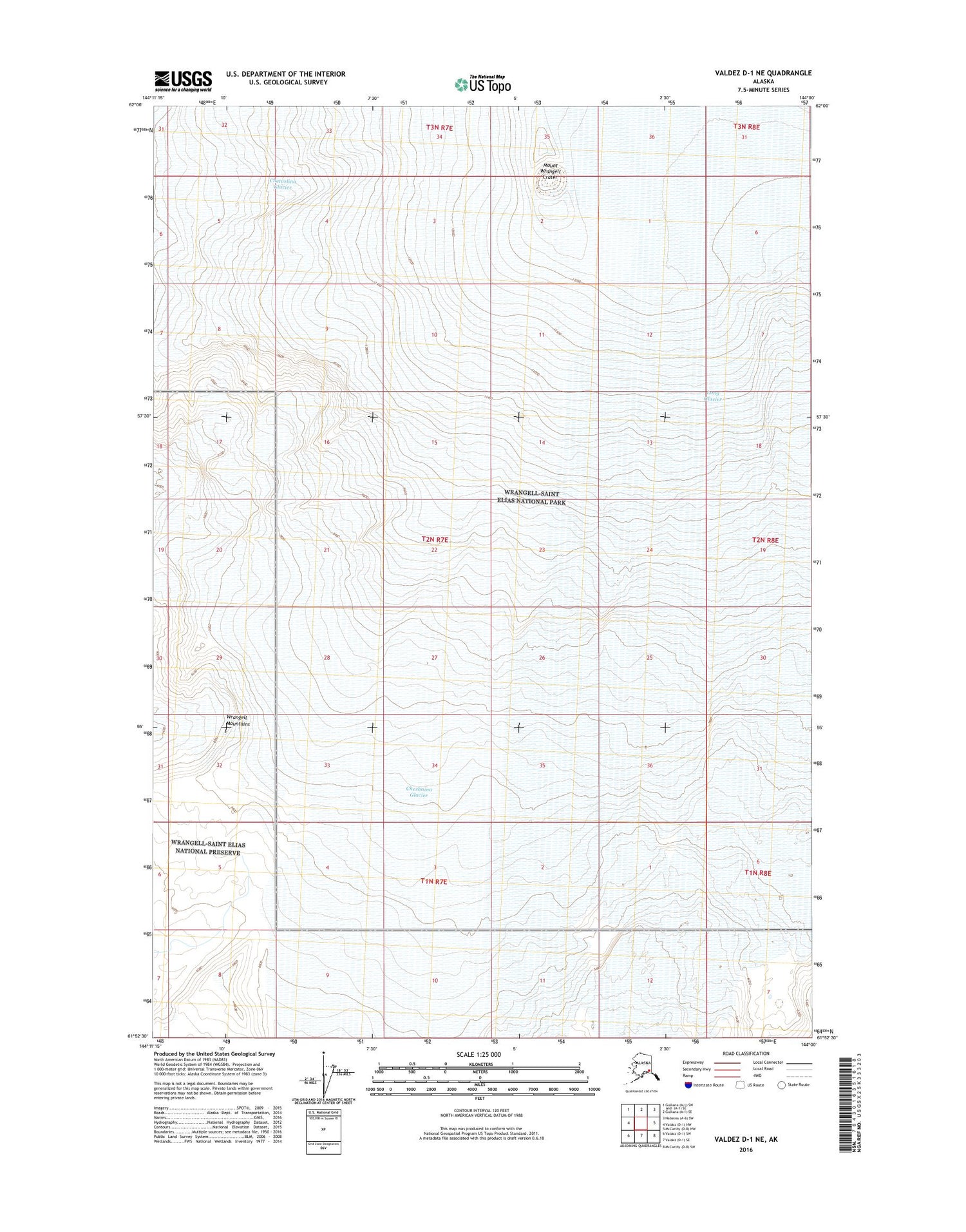 Valdez D-1 NE Alaska US Topo Map Image