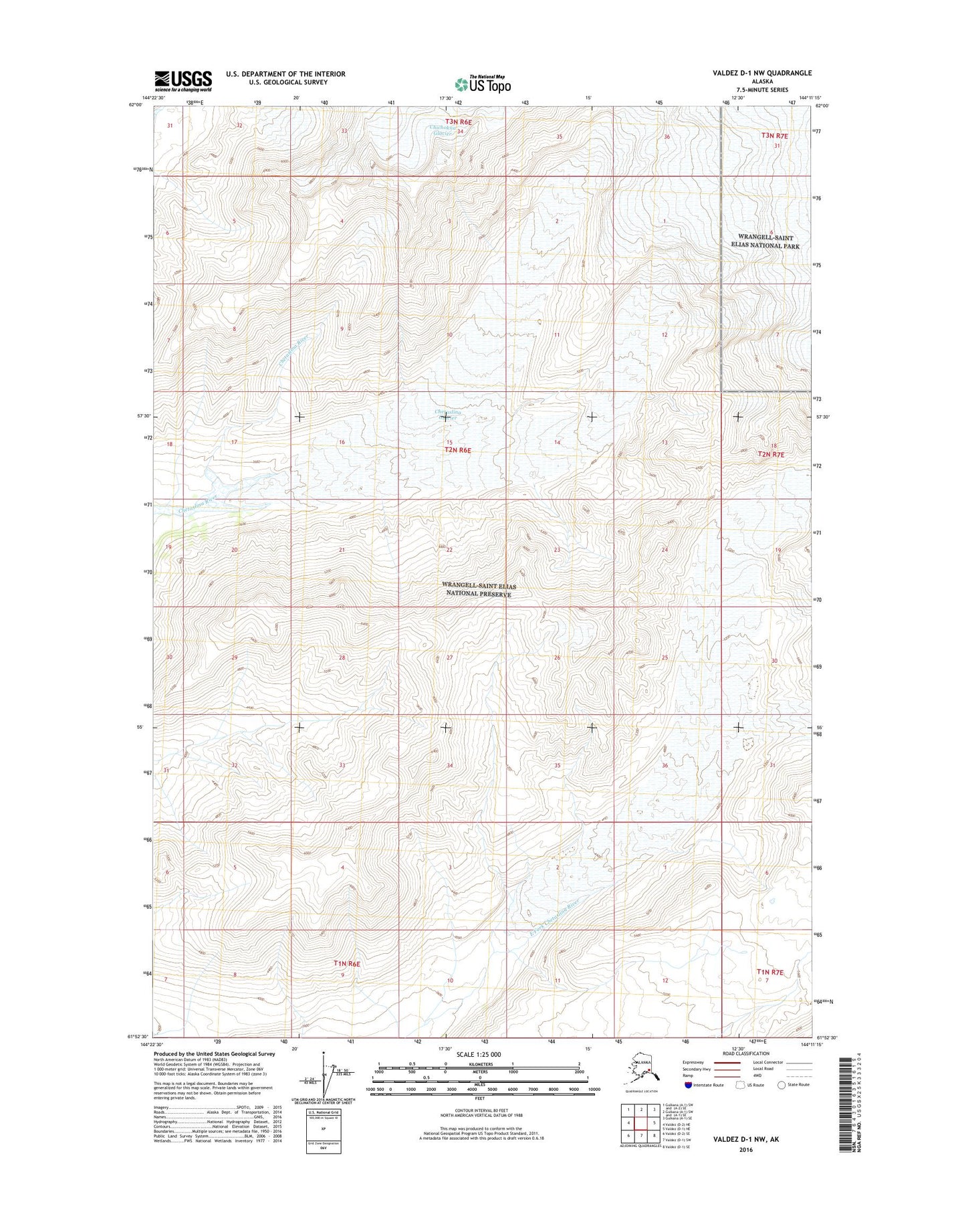 Valdez D-1 NW Alaska US Topo Map Image