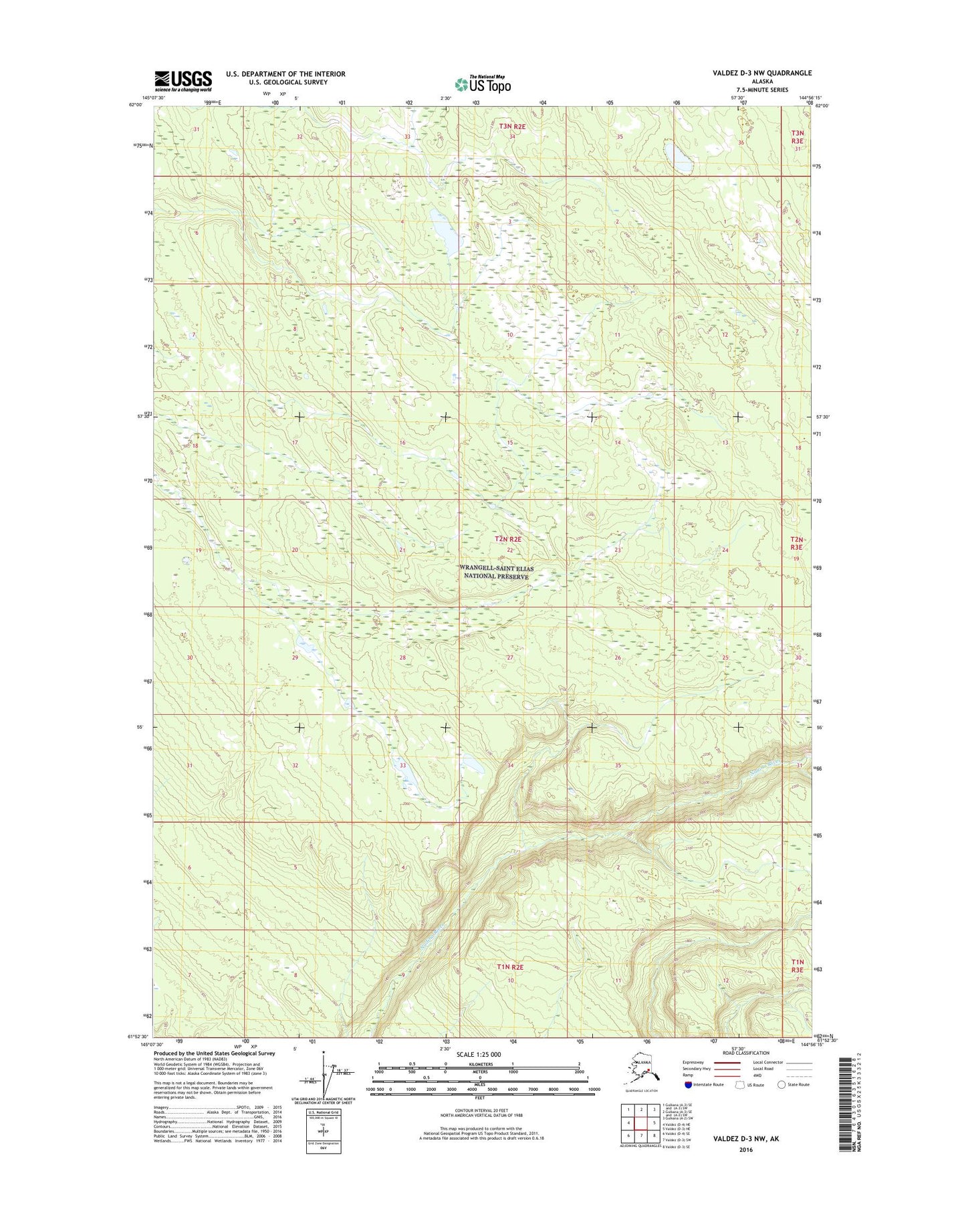 Valdez D-3 NW Alaska US Topo Map Image