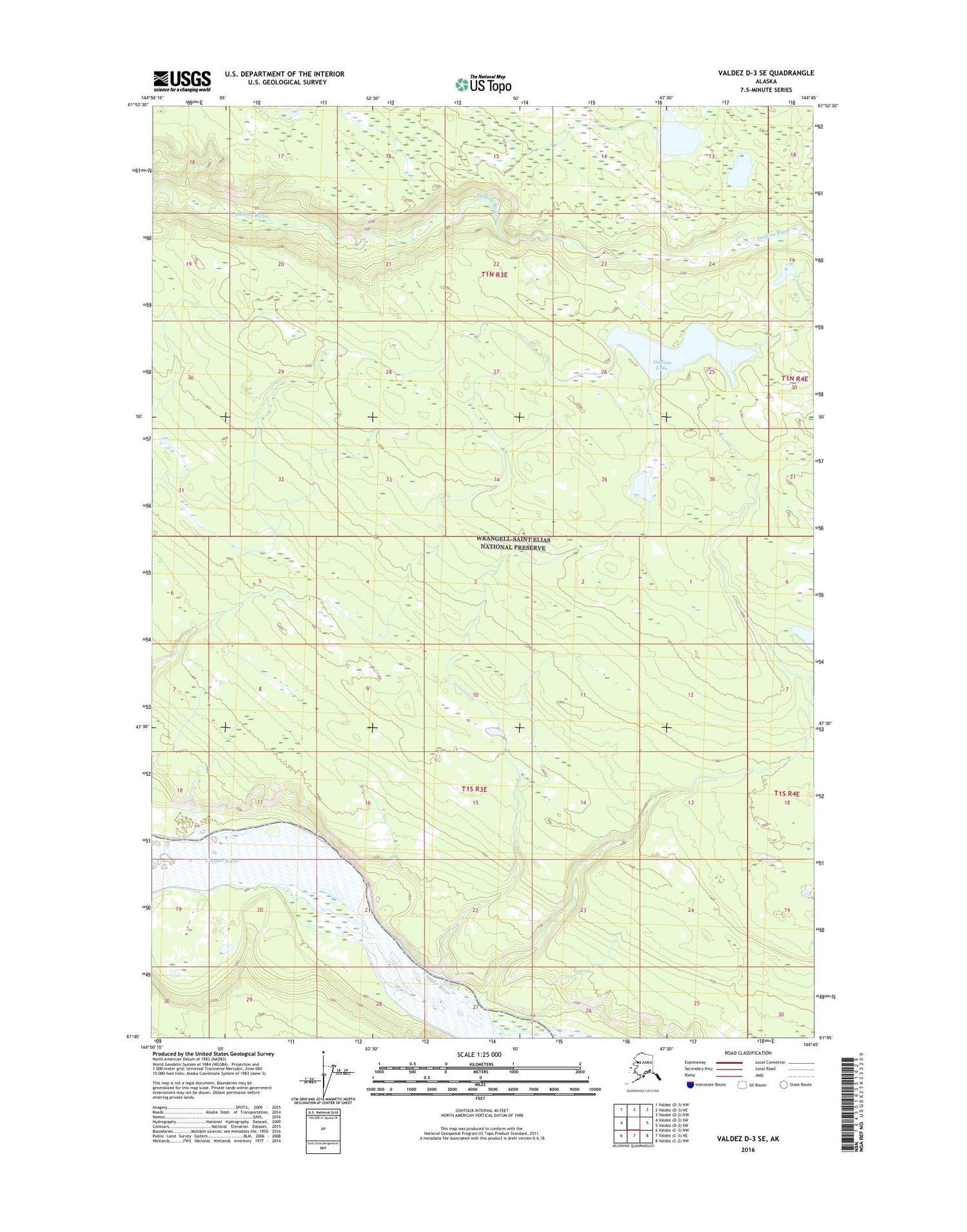 Valdez D-3 SE Alaska US Topo Map Image