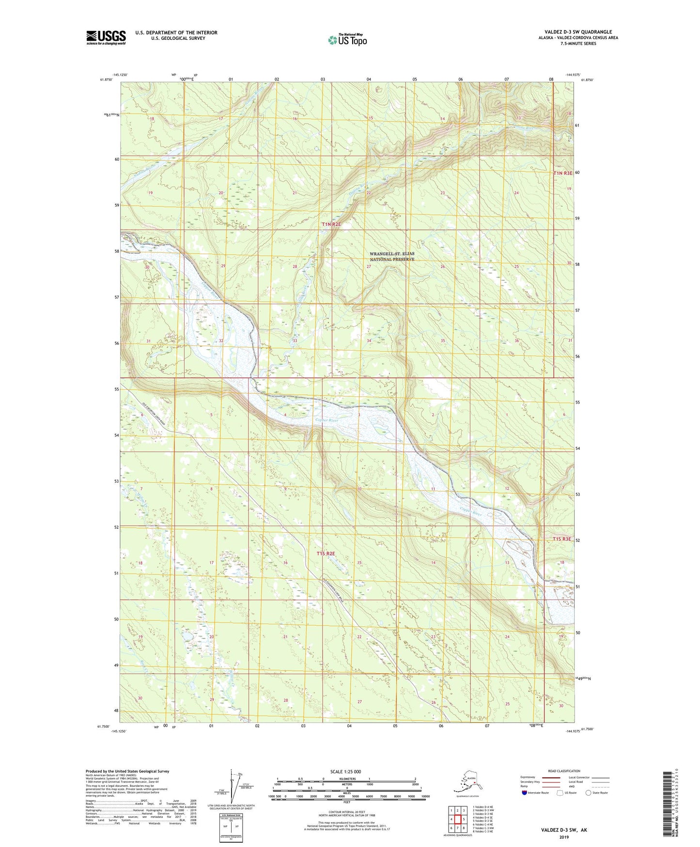 Valdez D-3 SW Alaska US Topo Map Image