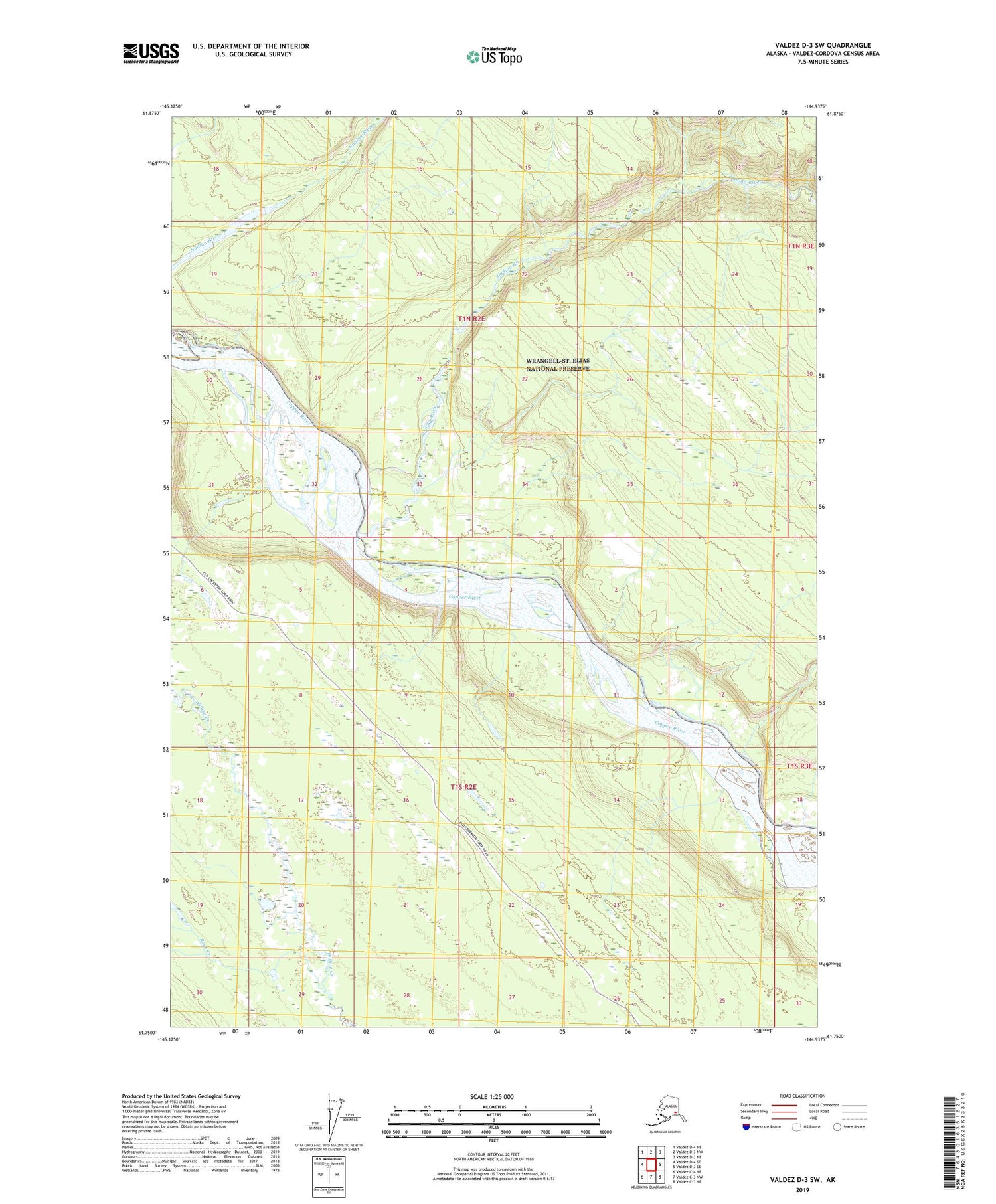 Valdez D-3 SW Alaska US Topo Map Image