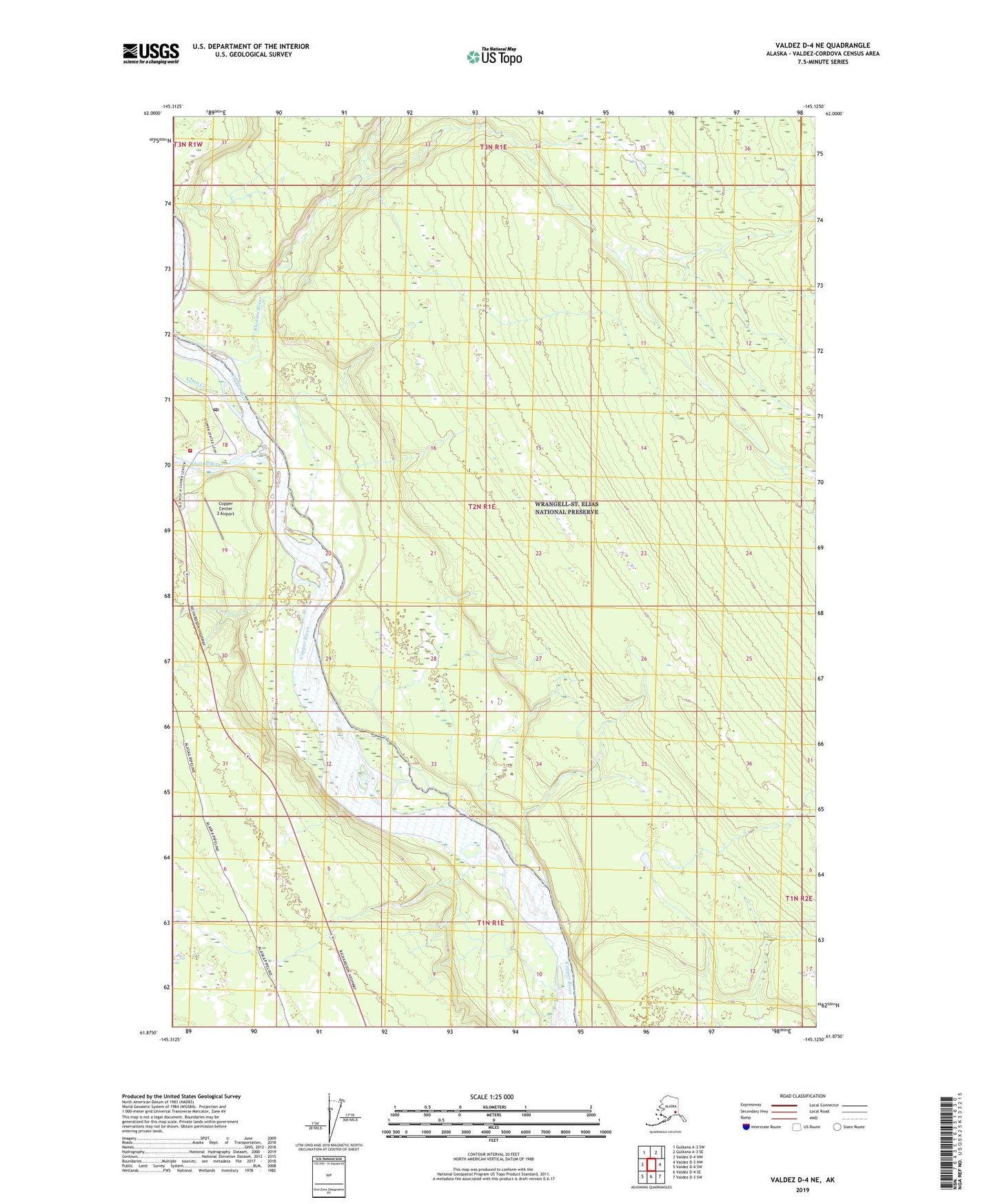 Valdez D-4 NE Alaska US Topo Map Image