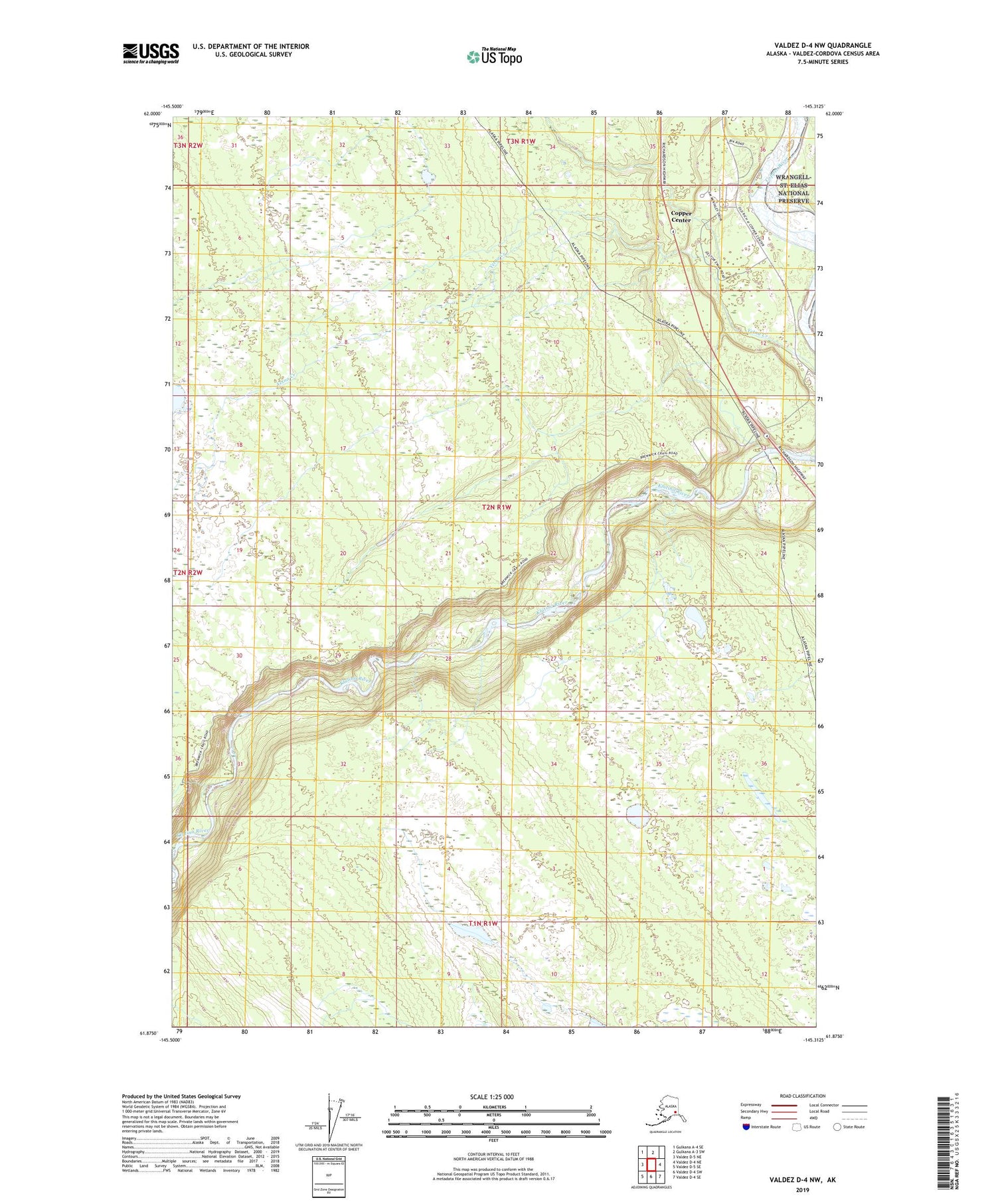 Valdez D-4 NW Alaska US Topo Map Image