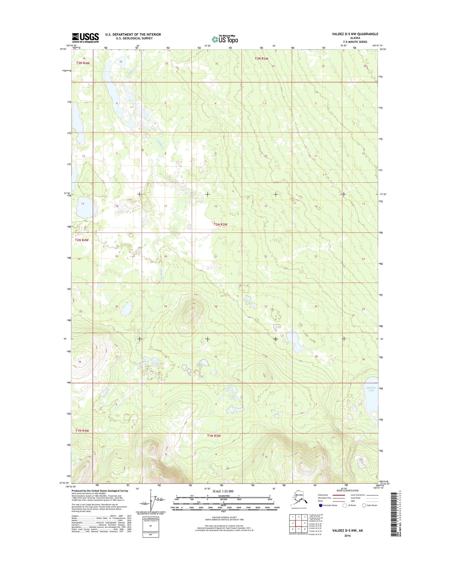 Valdez D-5 NW Alaska US Topo Map Image