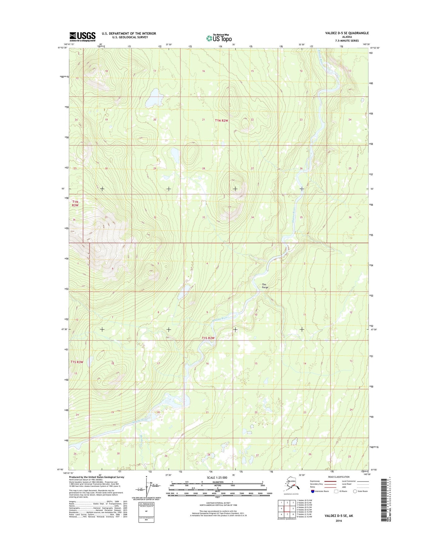 Valdez D-5 SE Alaska US Topo Map Image