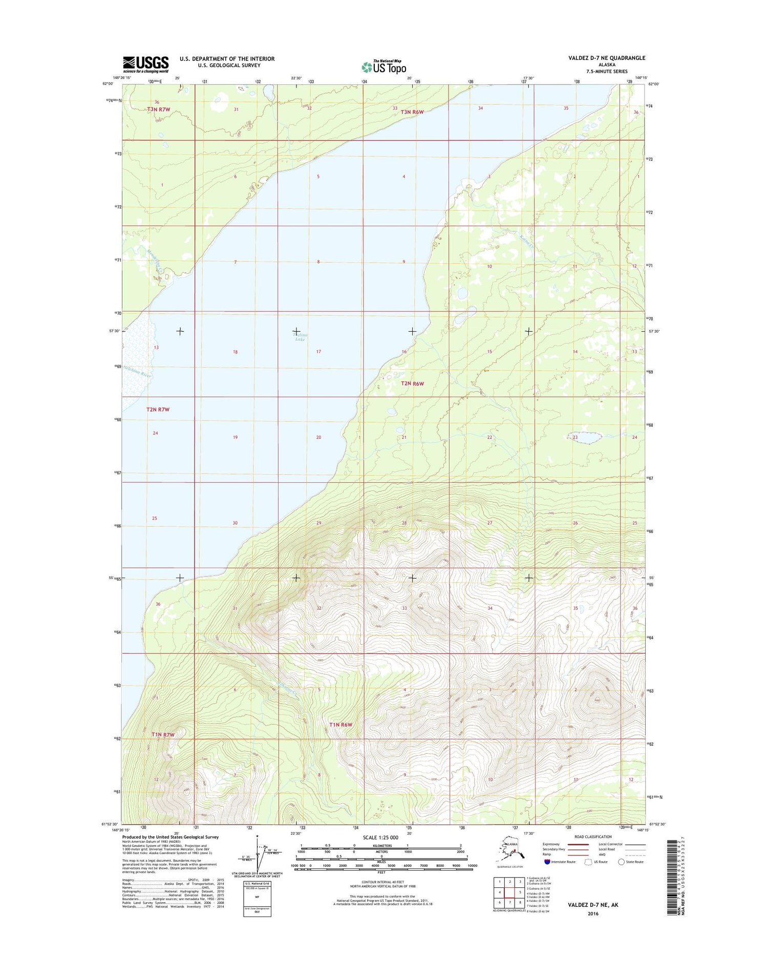 Valdez D-7 NE Alaska US Topo Map Image