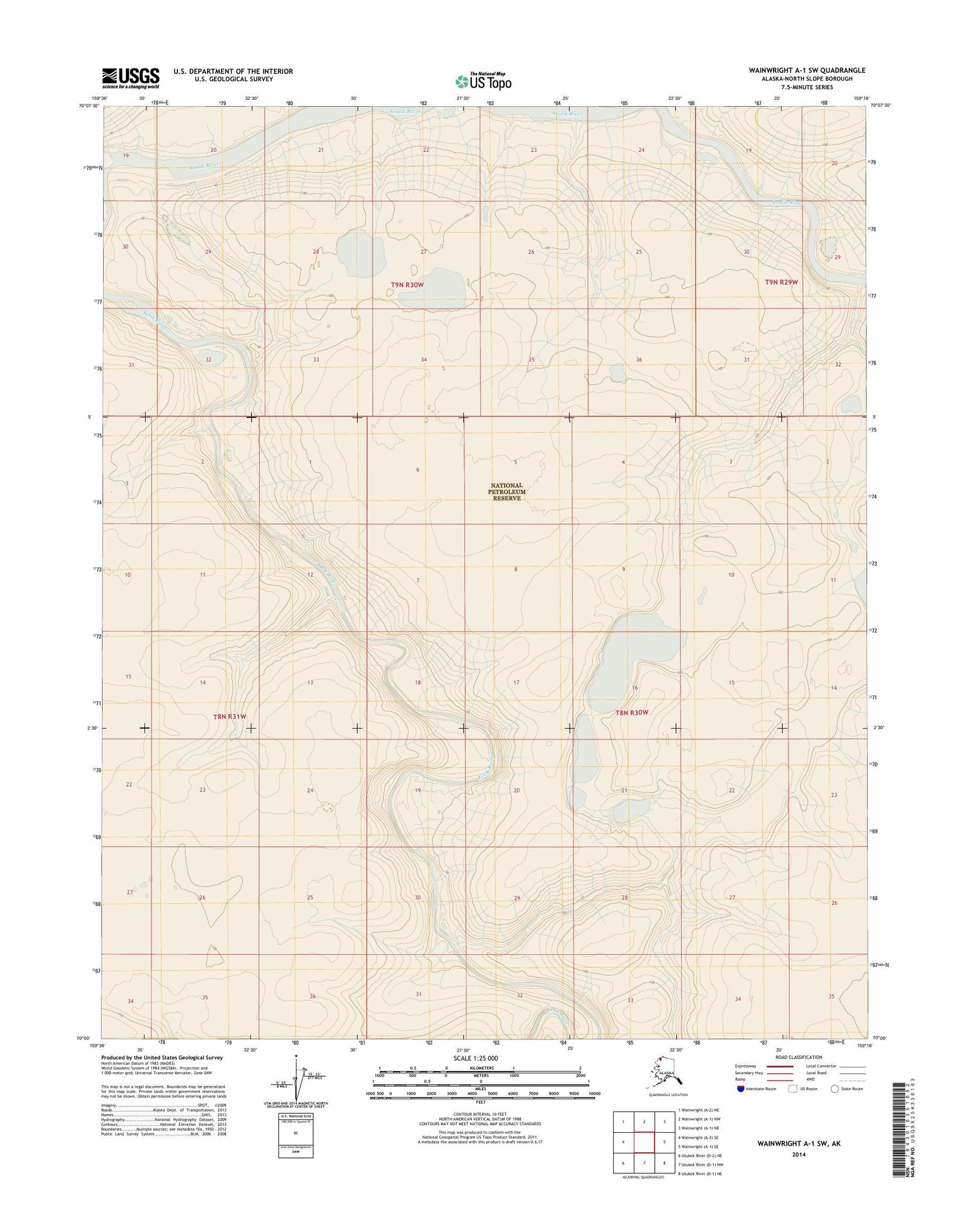Wainwright A-1 SW Alaska US Topo Map Image