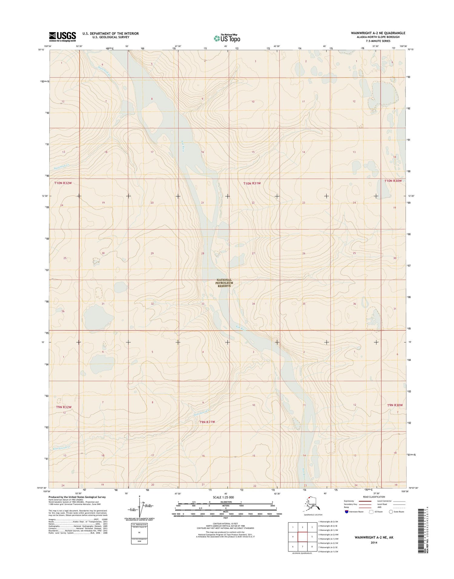 Wainwright A-2 NE Alaska US Topo Map Image