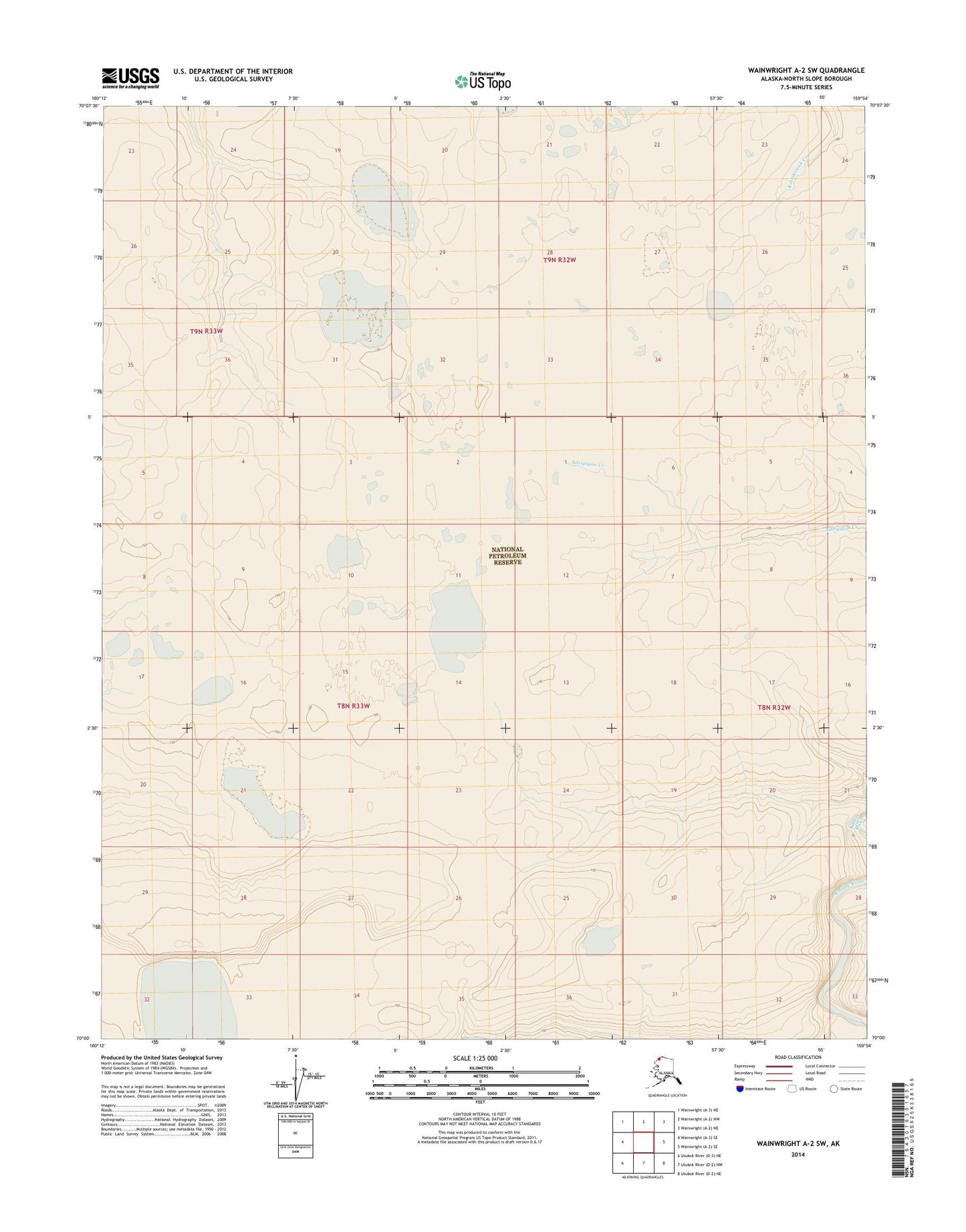 Wainwright A-2 SW Alaska US Topo Map Image
