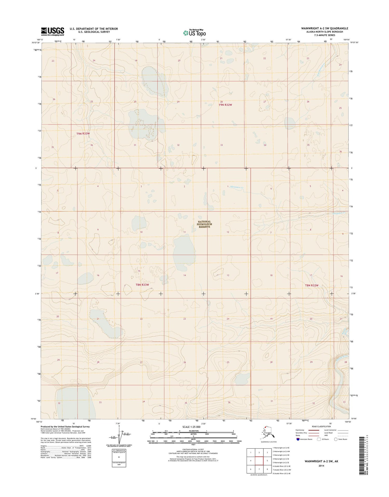 Wainwright A-2 SW Alaska US Topo Map Image