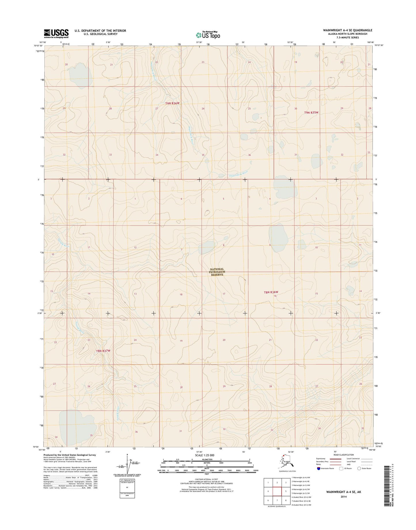Wainwright A-4 SE Alaska US Topo Map Image