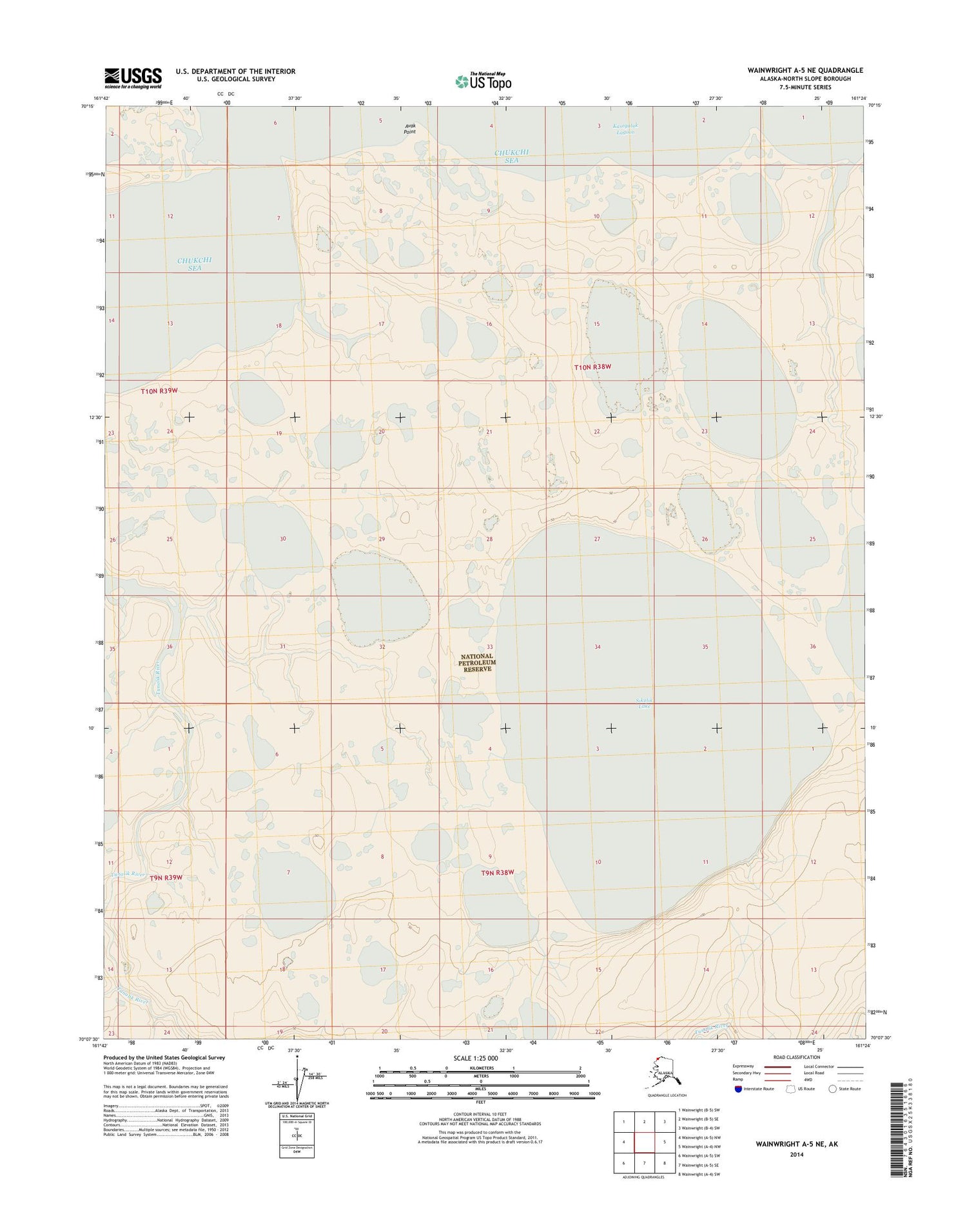 Wainwright A-5 NE Alaska US Topo Map Image