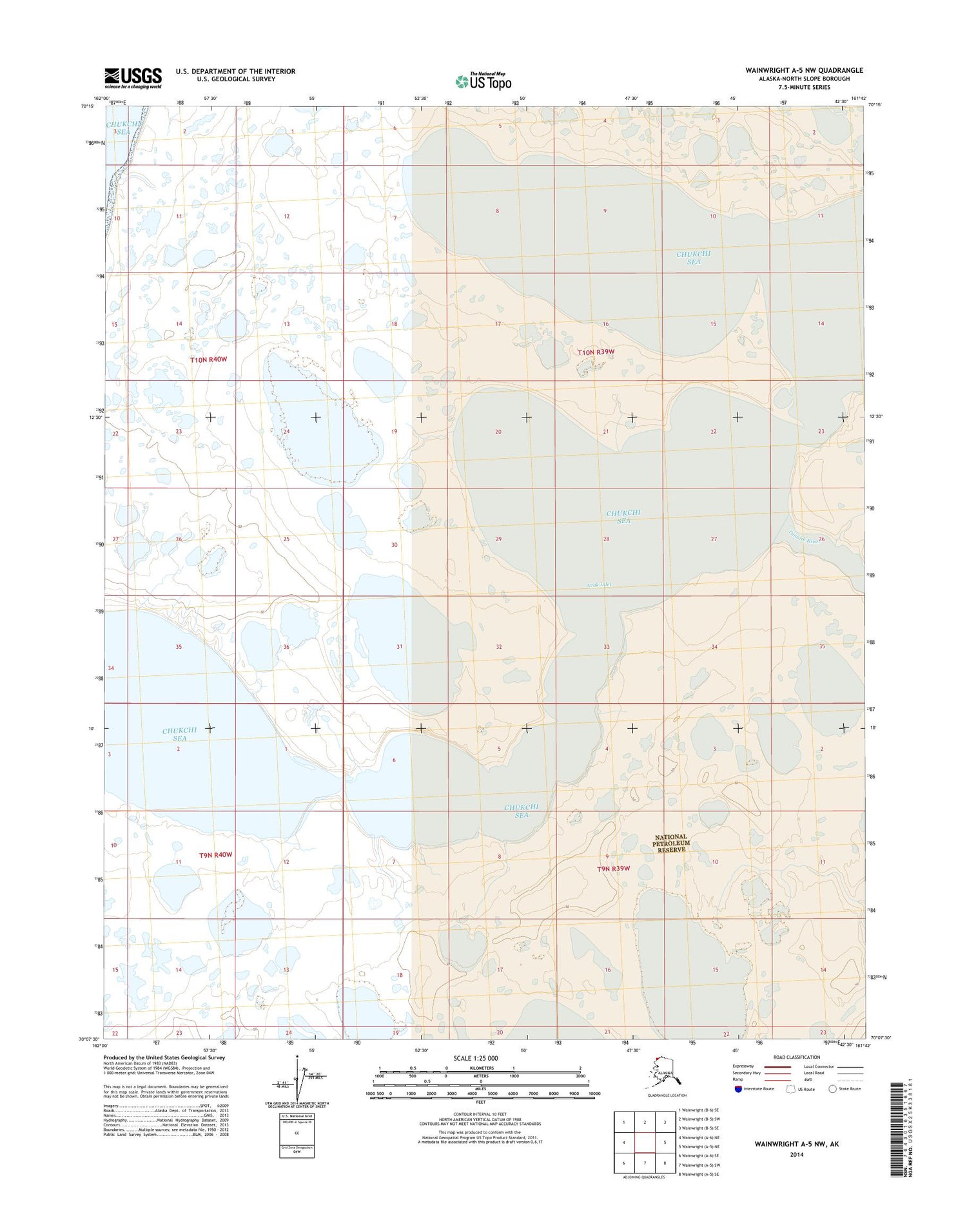 Wainwright A-5 NW Alaska US Topo Map Image