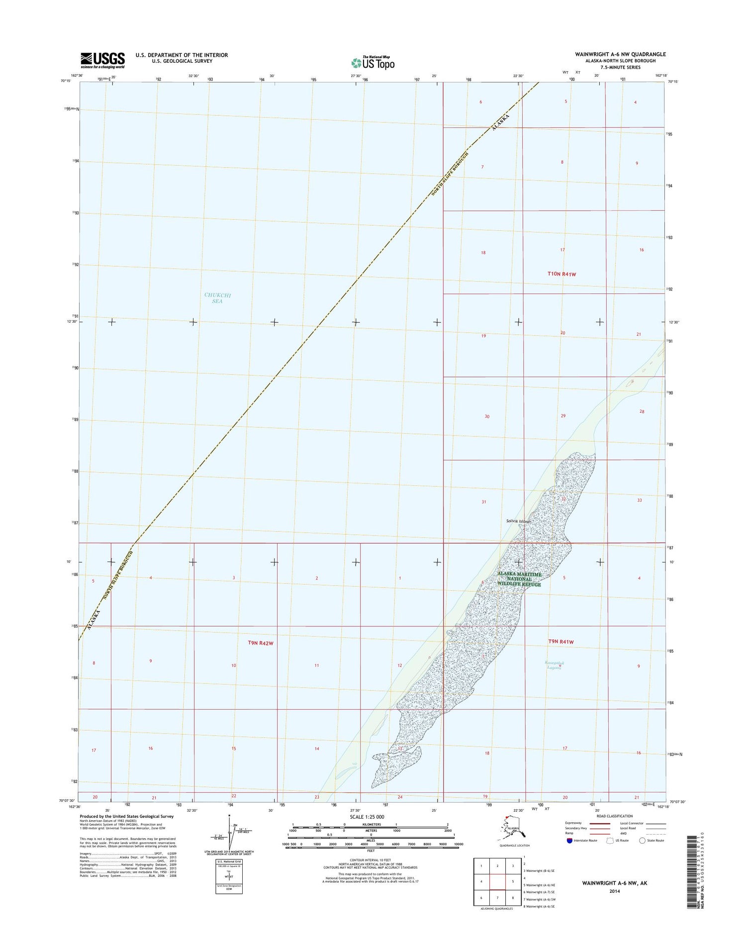 Wainwright A-6 NW Alaska US Topo Map Image