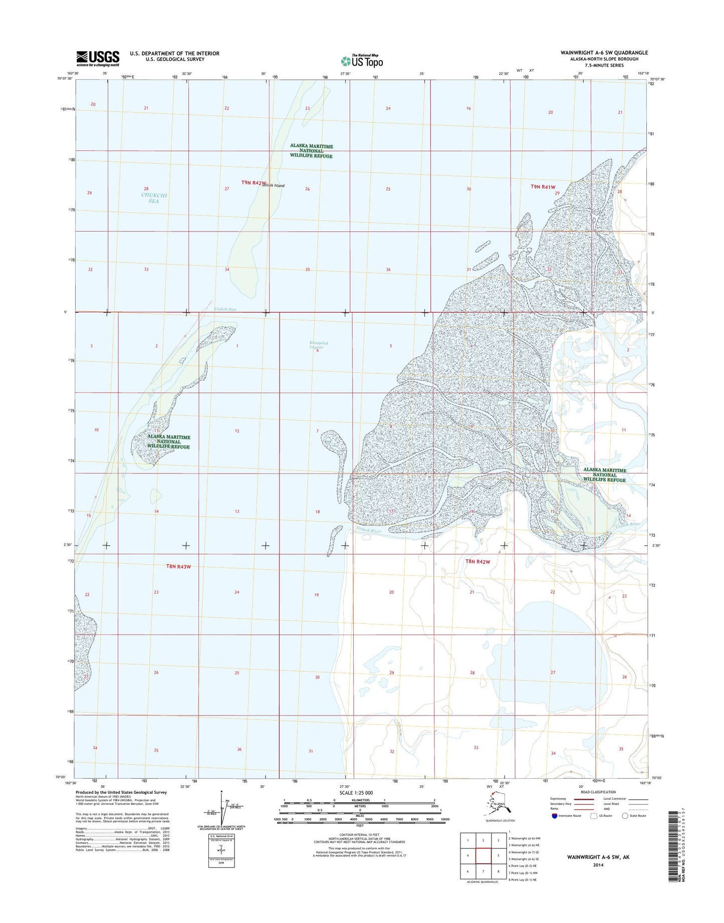 Wainwright A-6 SW Alaska US Topo Map Image