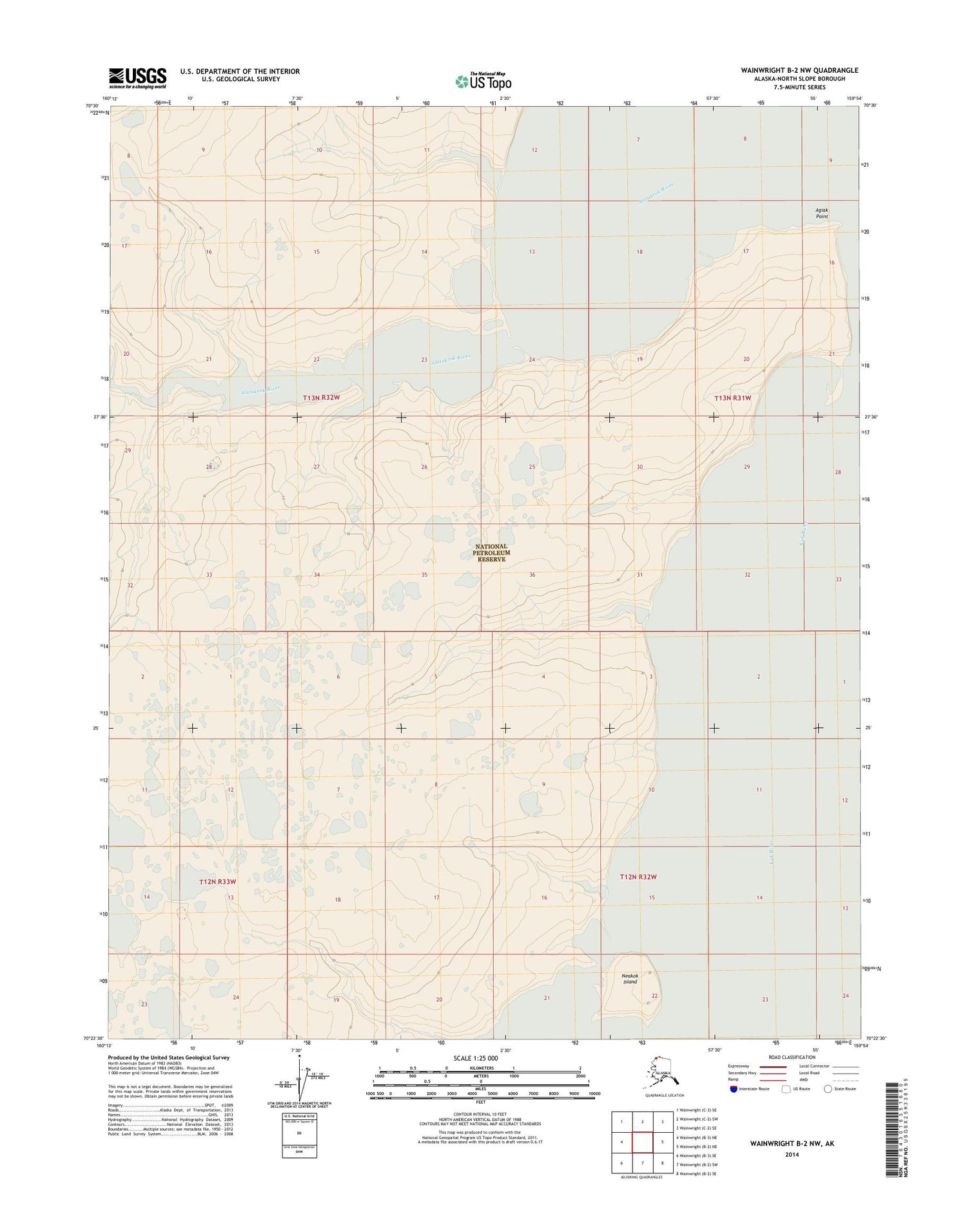 Wainwright B-2 NW Alaska US Topo Map Image