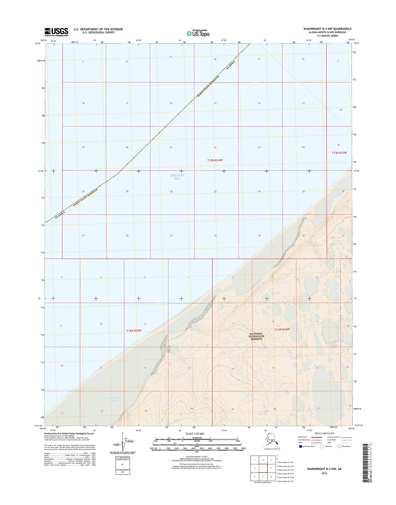 Wainwright B-3 NW Alaska US Topo Map Image