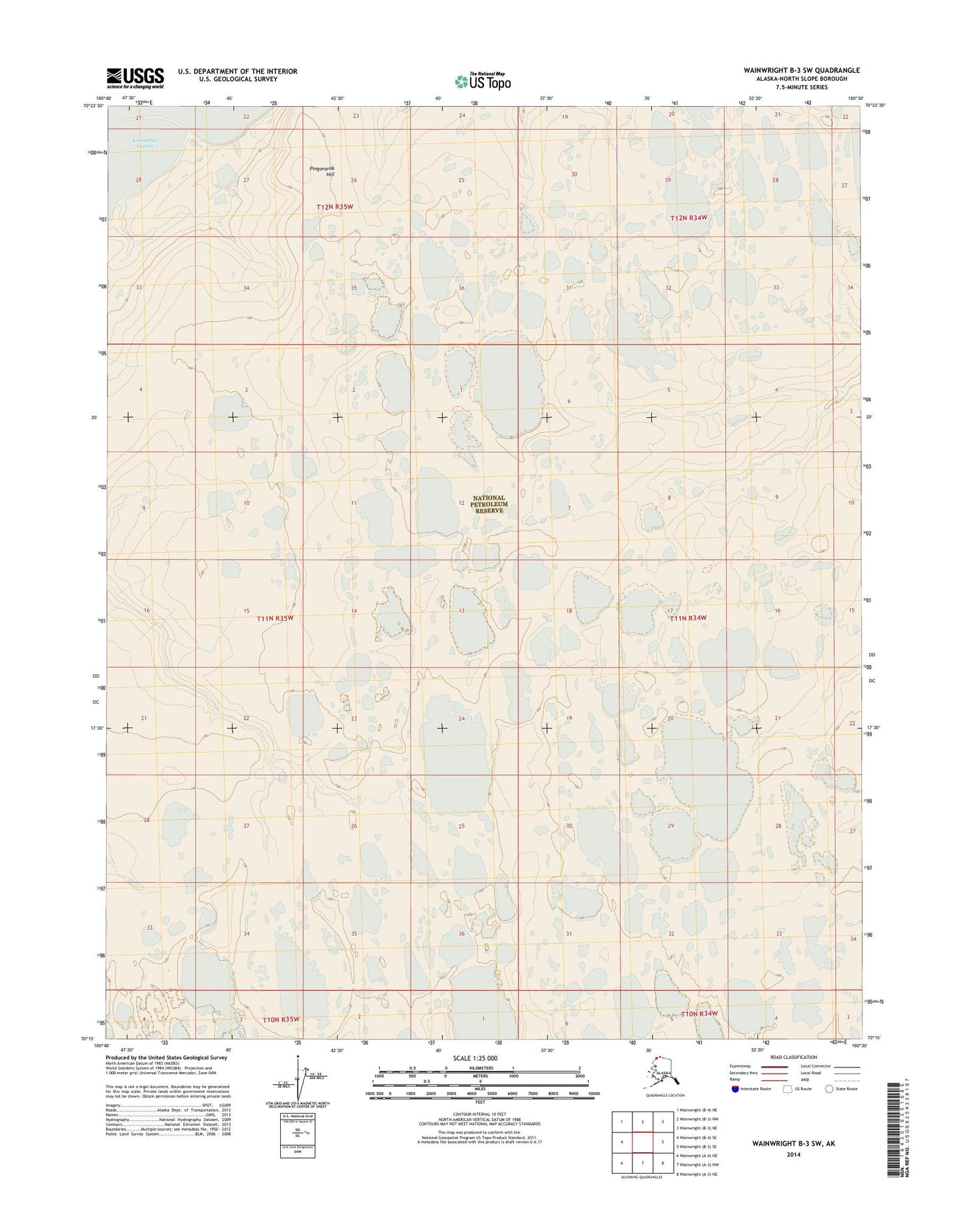 Wainwright B-3 SW Alaska US Topo Map Image