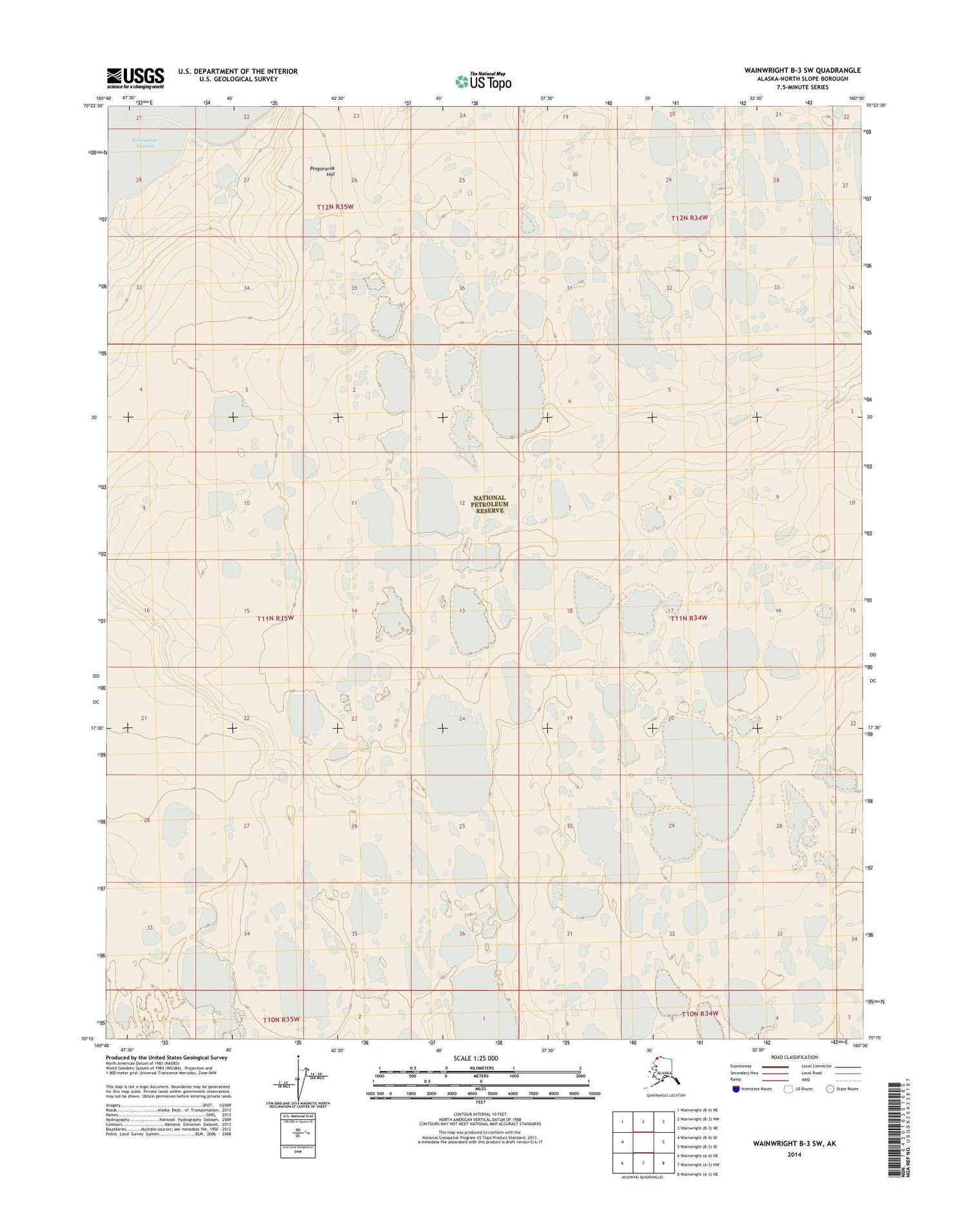 Wainwright B-3 SW Alaska US Topo Map Image