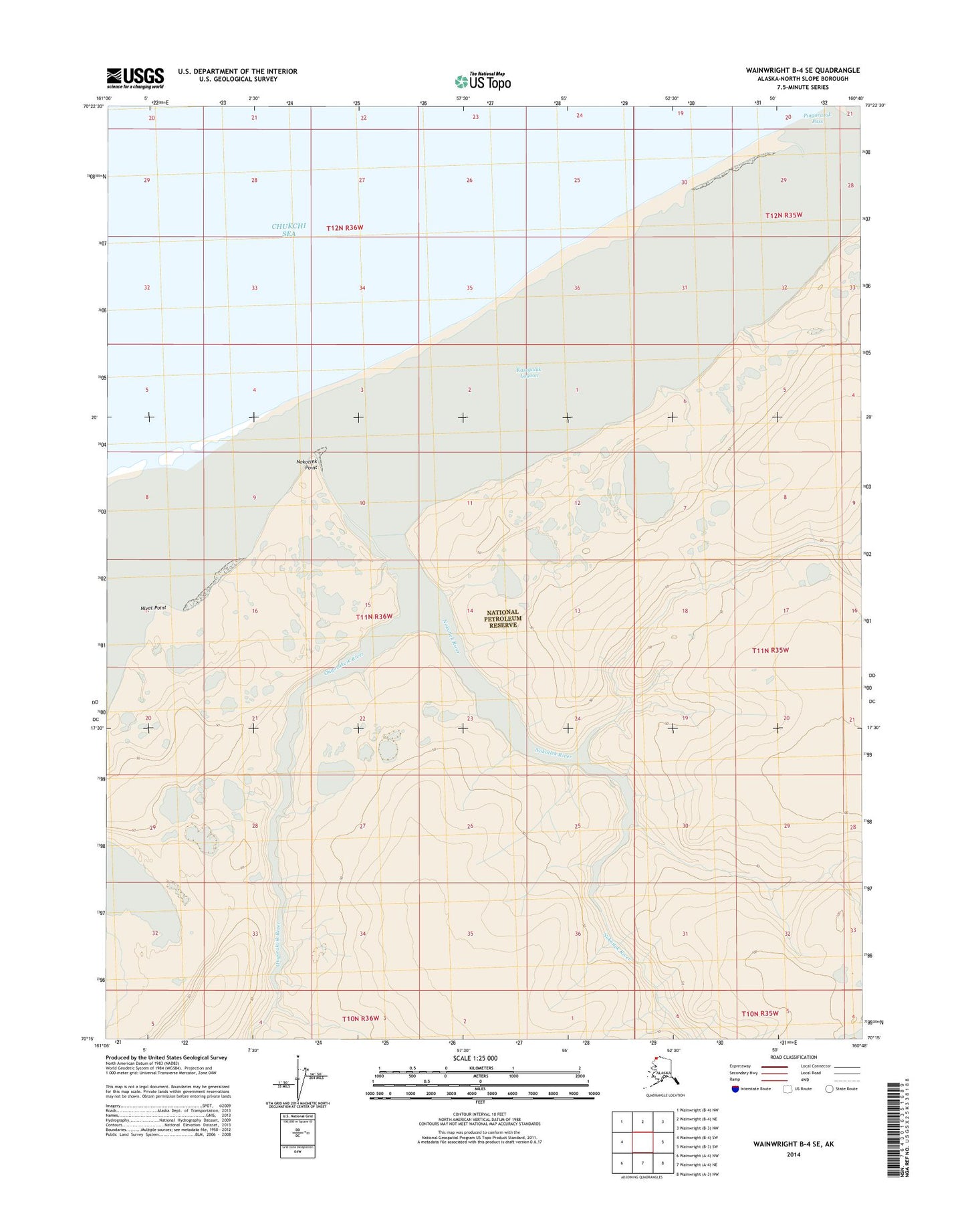 Wainwright B-4 SE Alaska US Topo Map Image