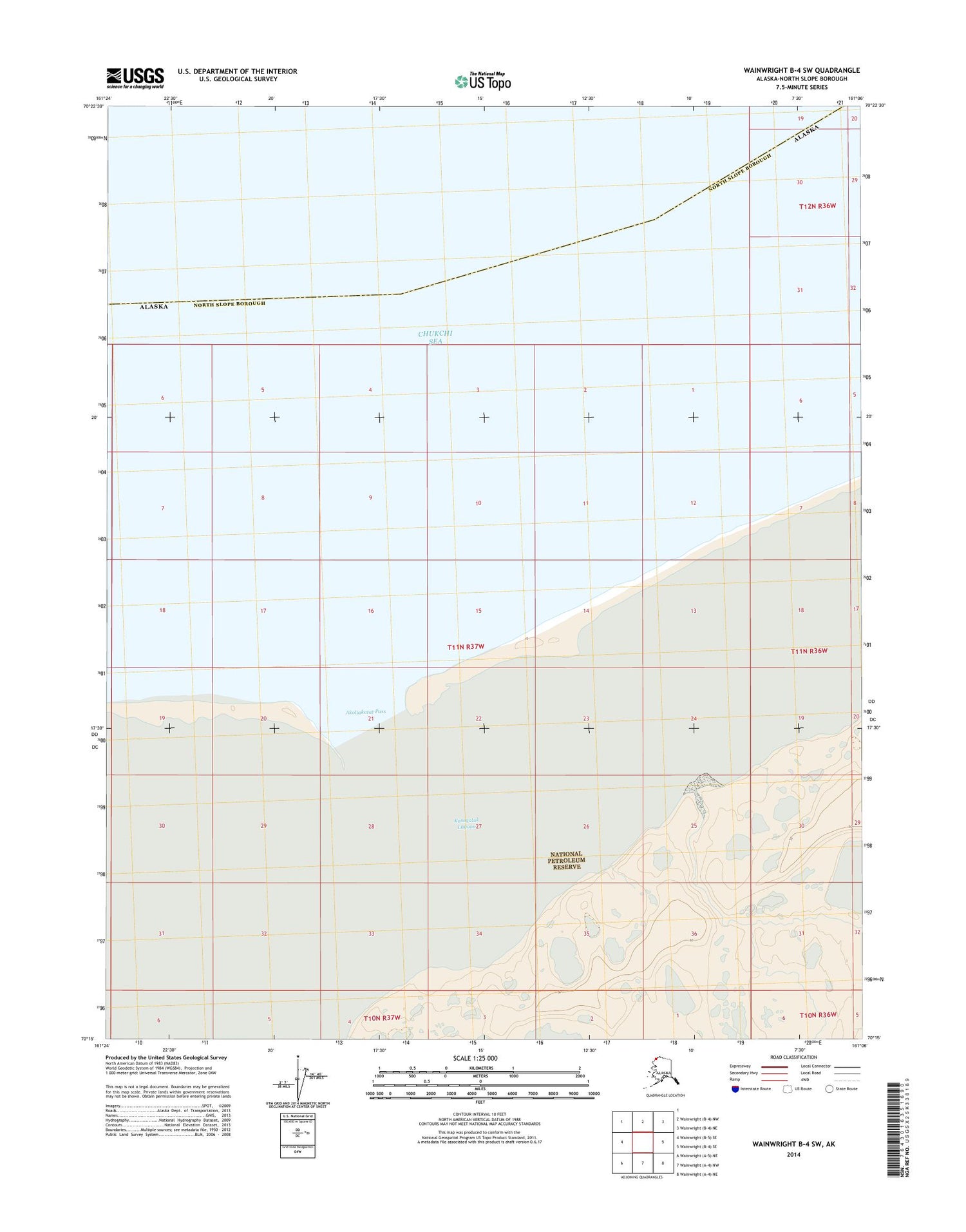 Wainwright B-4 SW Alaska US Topo Map Image