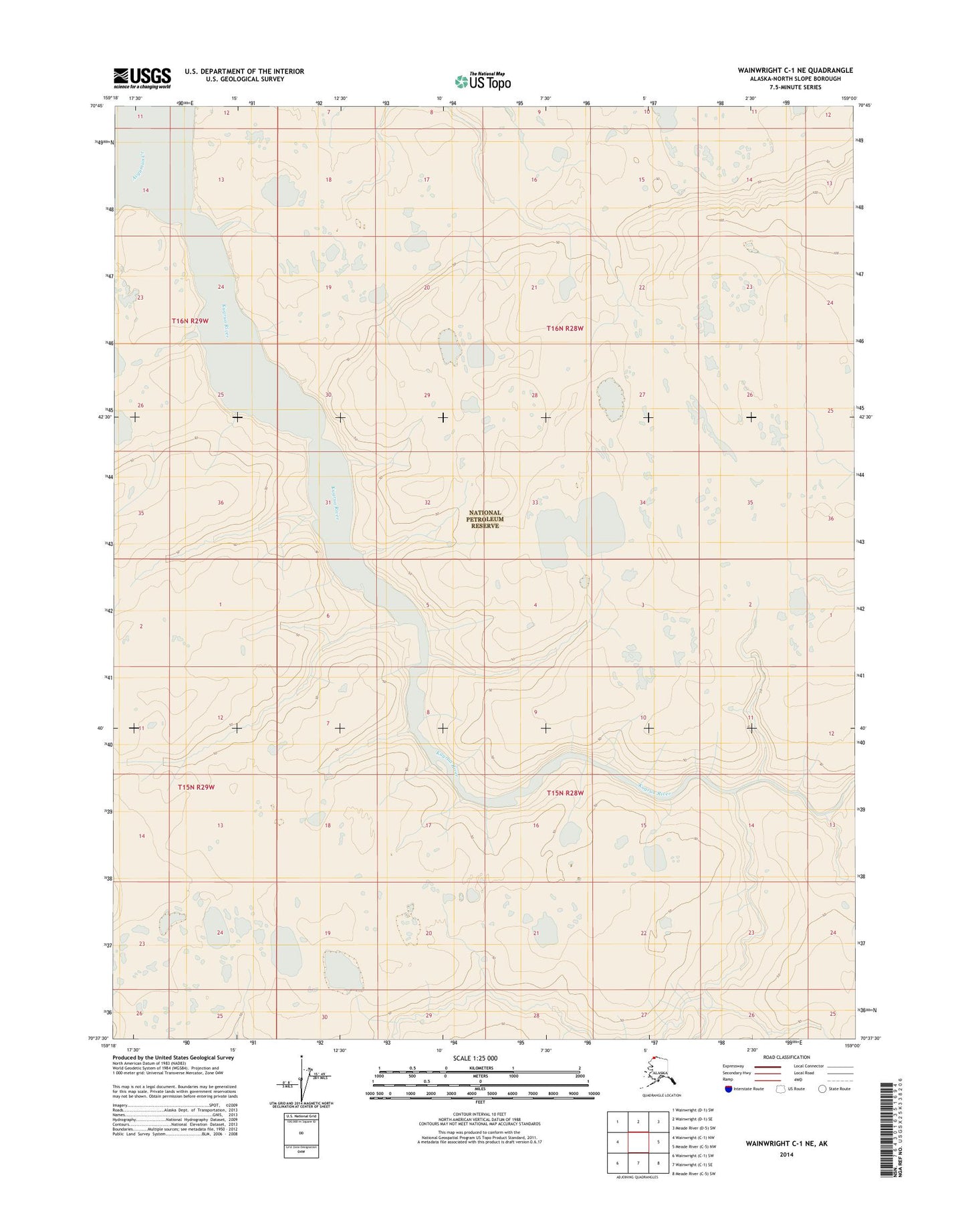 Wainwright C-1 NE Alaska US Topo Map Image