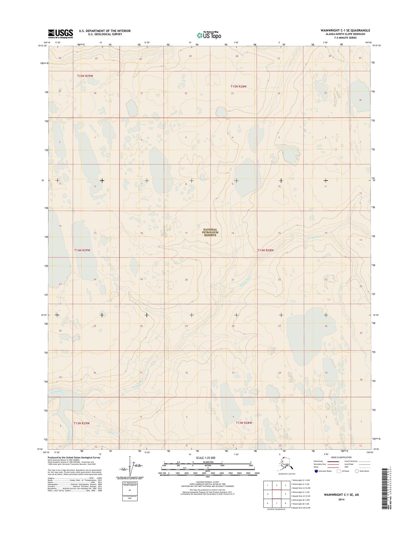 Wainwright C-1 SE Alaska US Topo Map Image