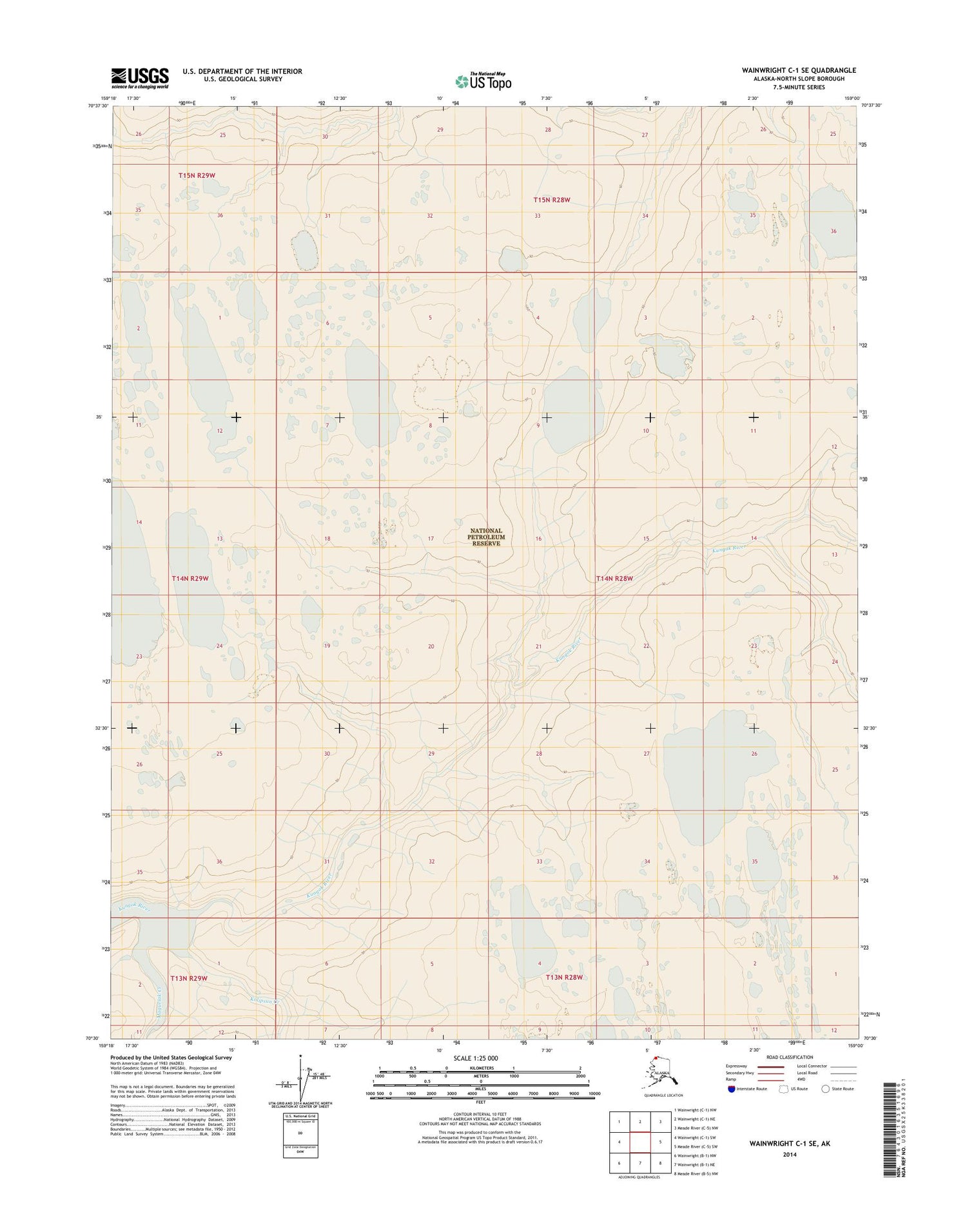Wainwright C-1 SE Alaska US Topo Map Image