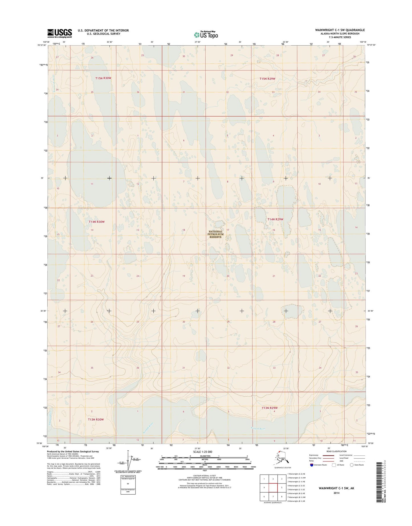 Wainwright C-1 SW Alaska US Topo Map Image