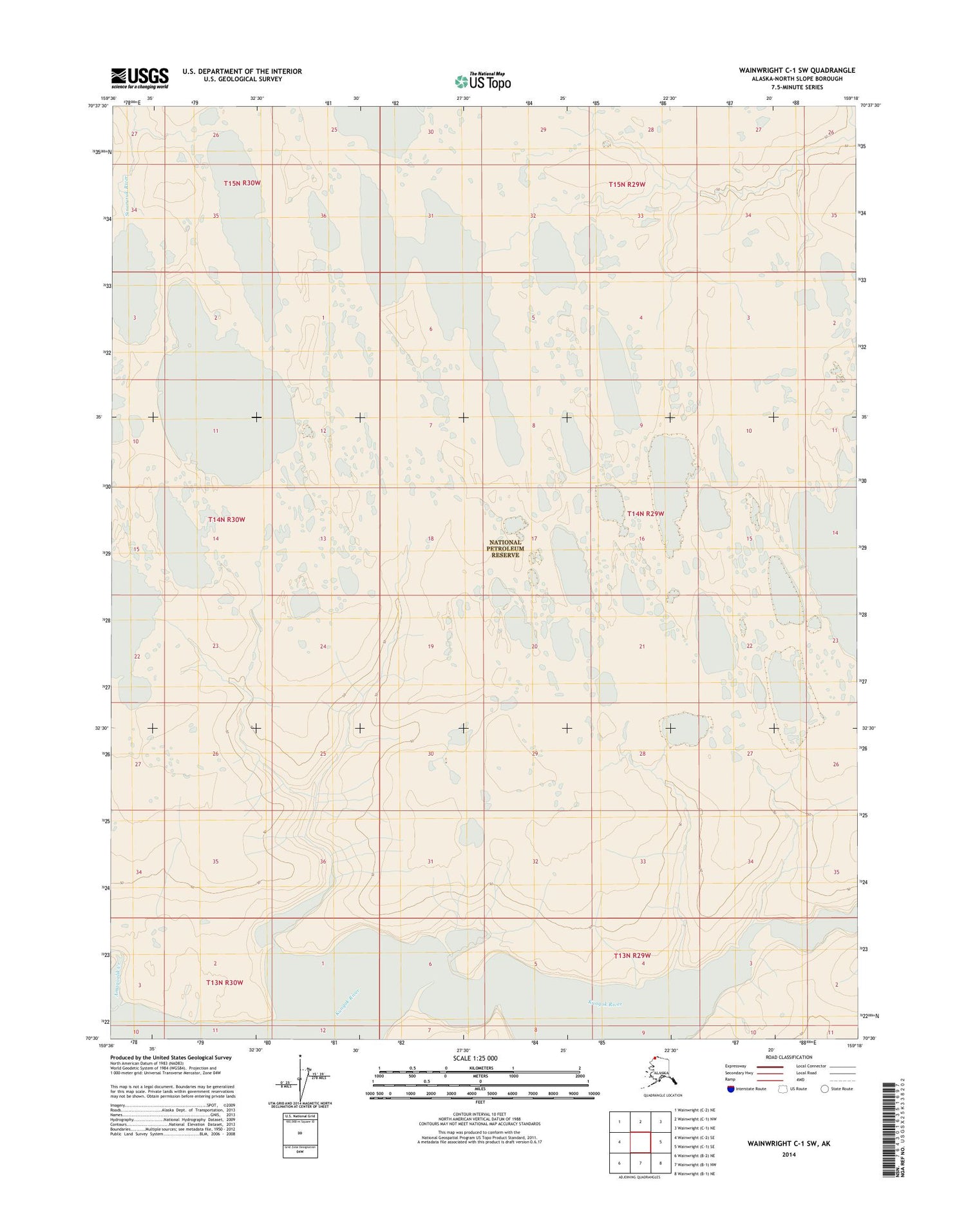 Wainwright C-1 SW Alaska US Topo Map Image