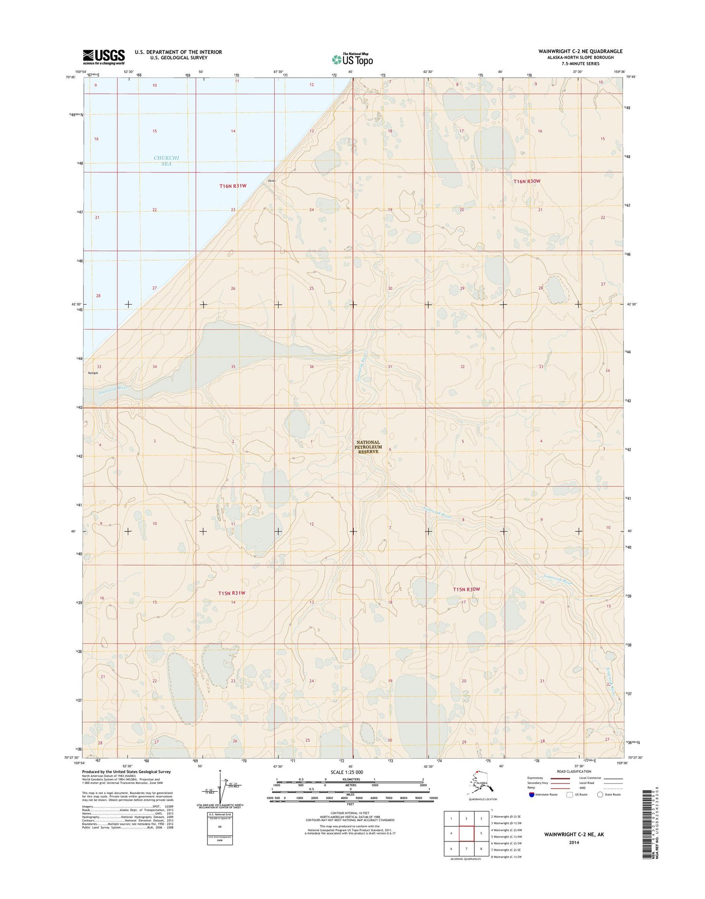 Wainwright C-2 NE Alaska US Topo Map Image
