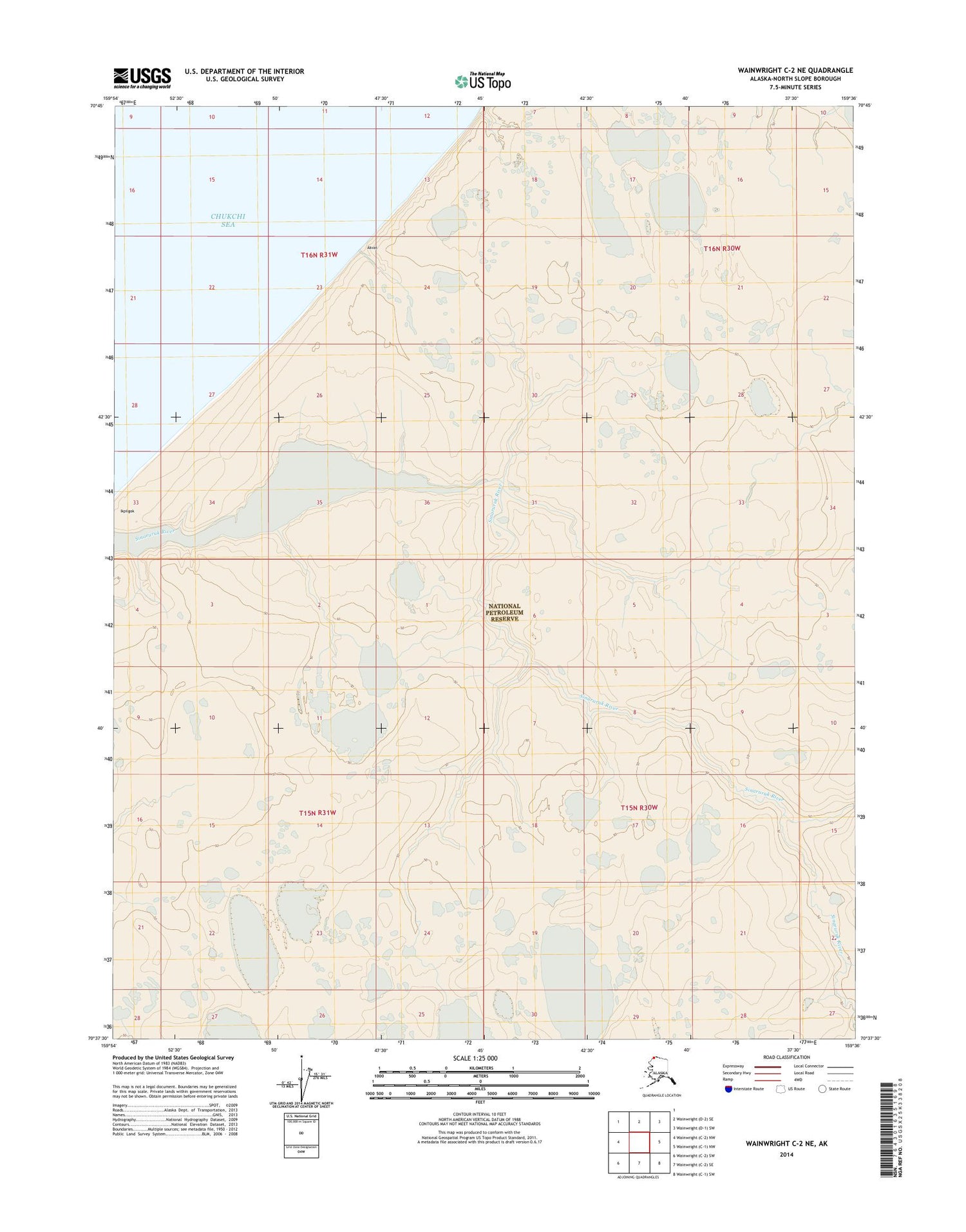 Wainwright C-2 NE Alaska US Topo Map Image