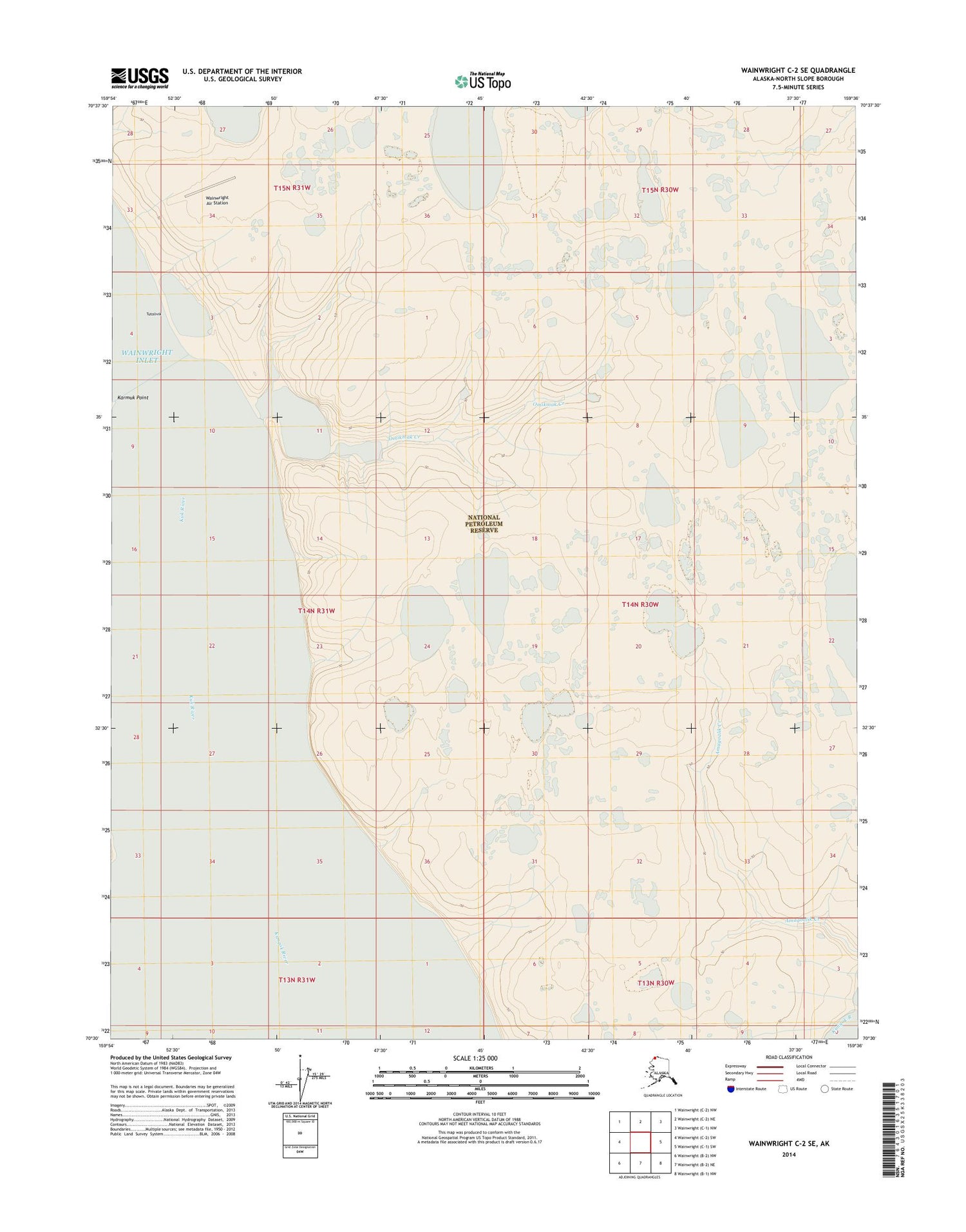 Wainwright C-2 SE Alaska US Topo Map Image