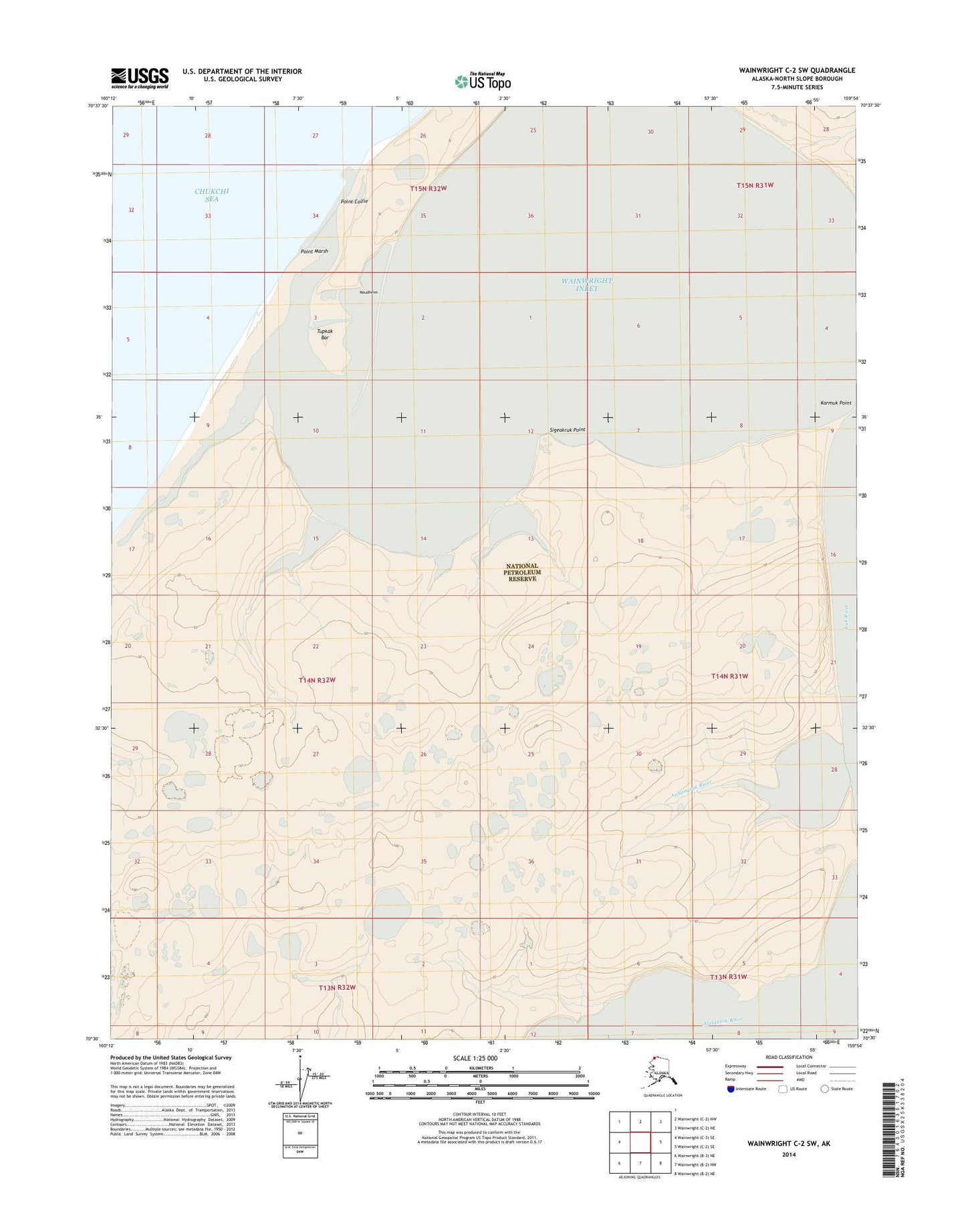 Wainwright C-2 SW Alaska US Topo Map Image