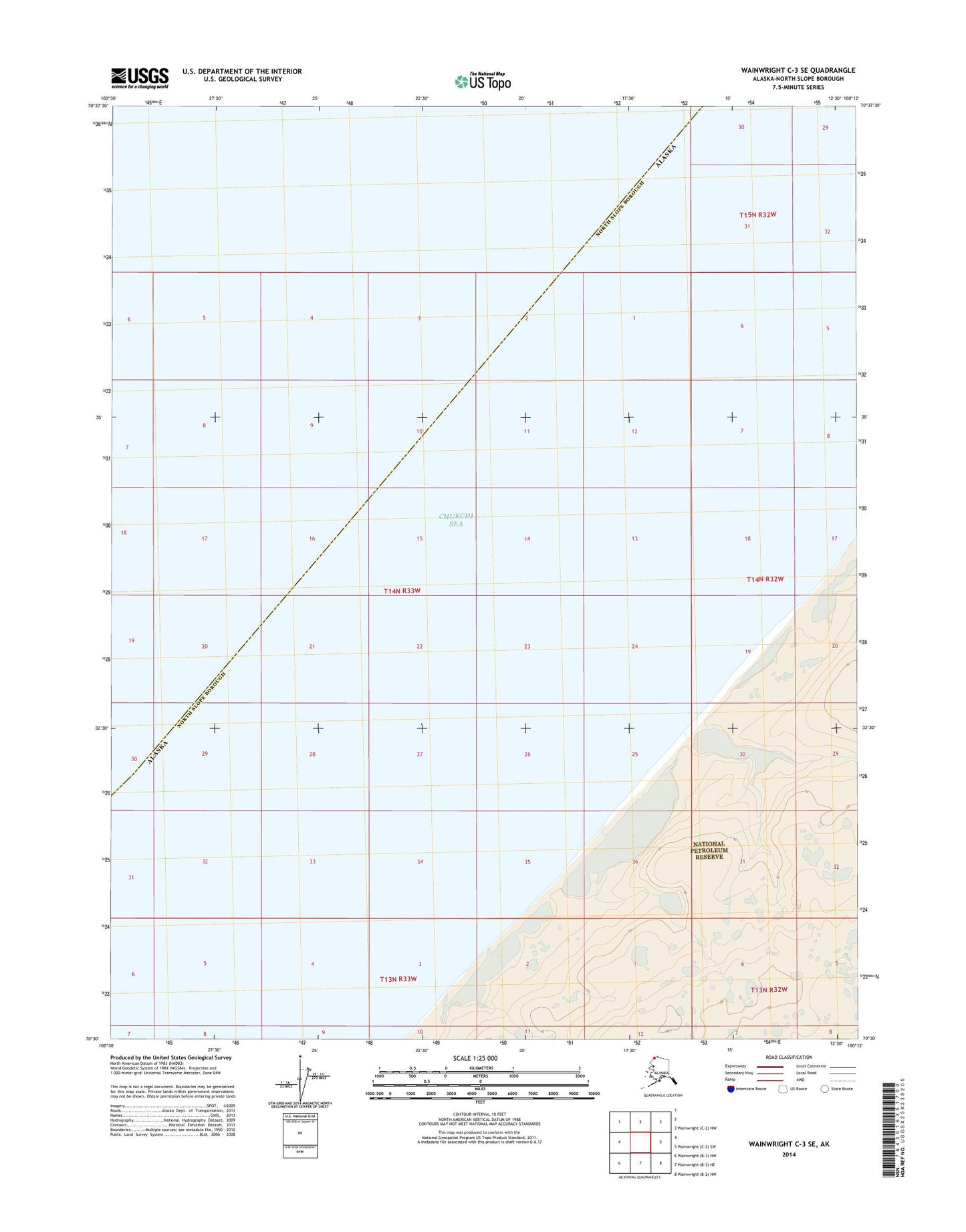 Wainwright C-3 SE Alaska US Topo Map Image